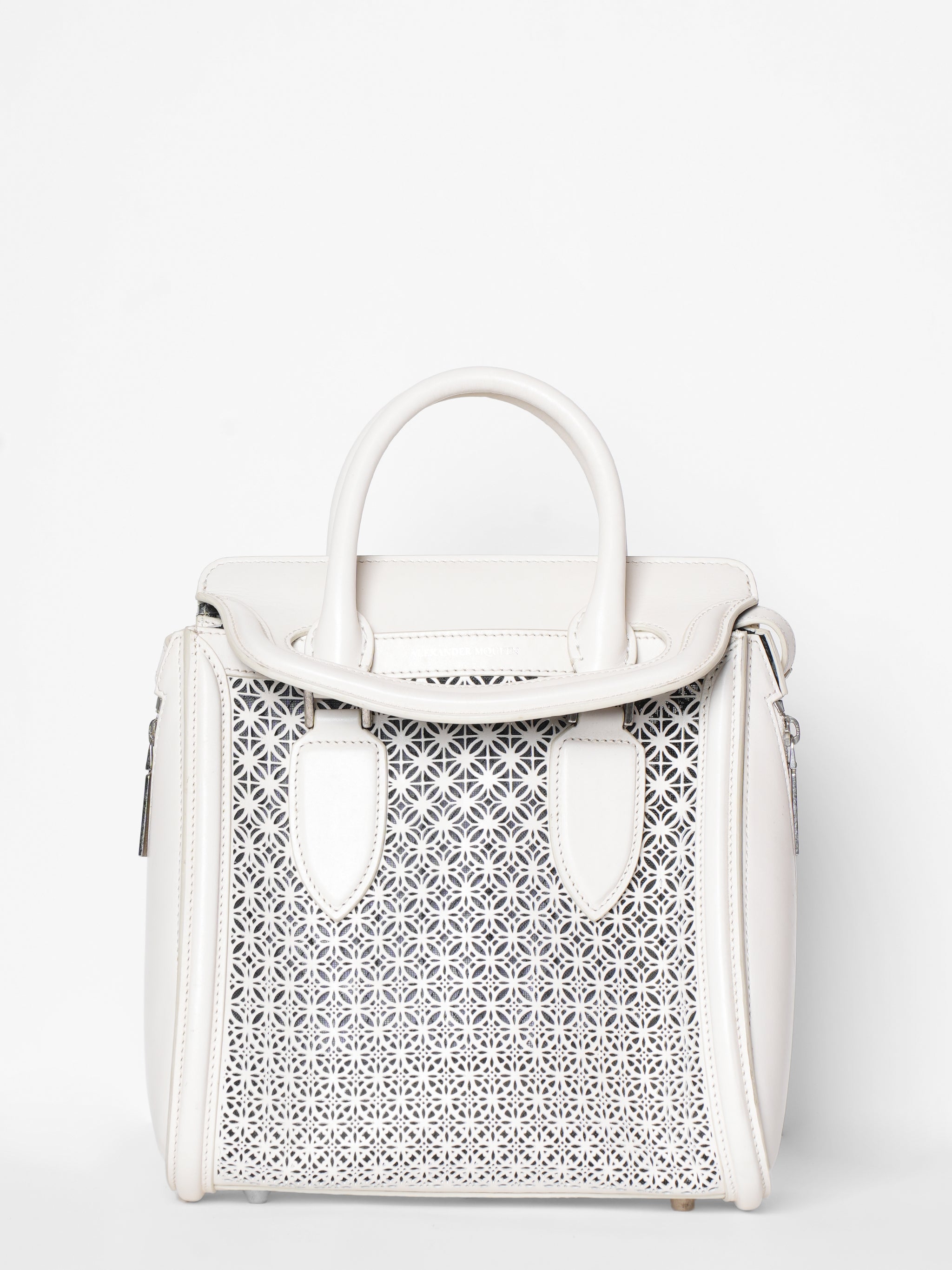 Alexander McQueen White Cutwork Handbag