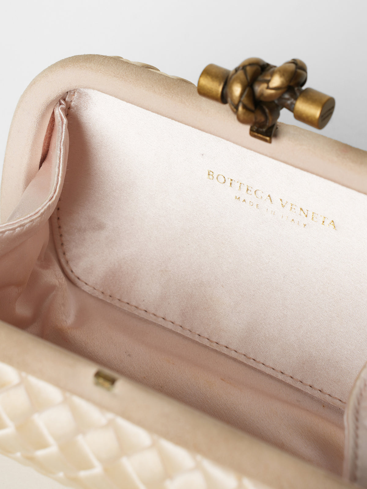 Bottega Veneta knot Pleated Silk Clutch