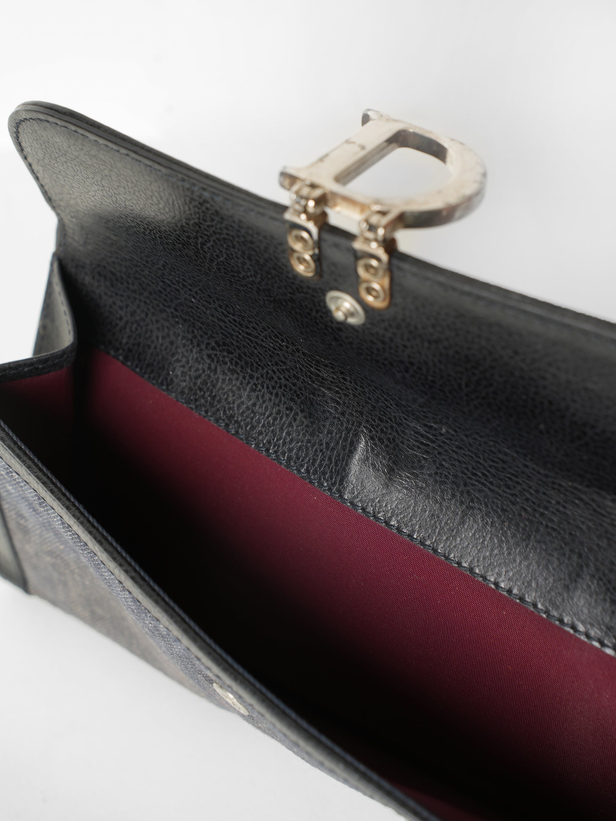 Christian Dior Vintage Cloth Black Wallet