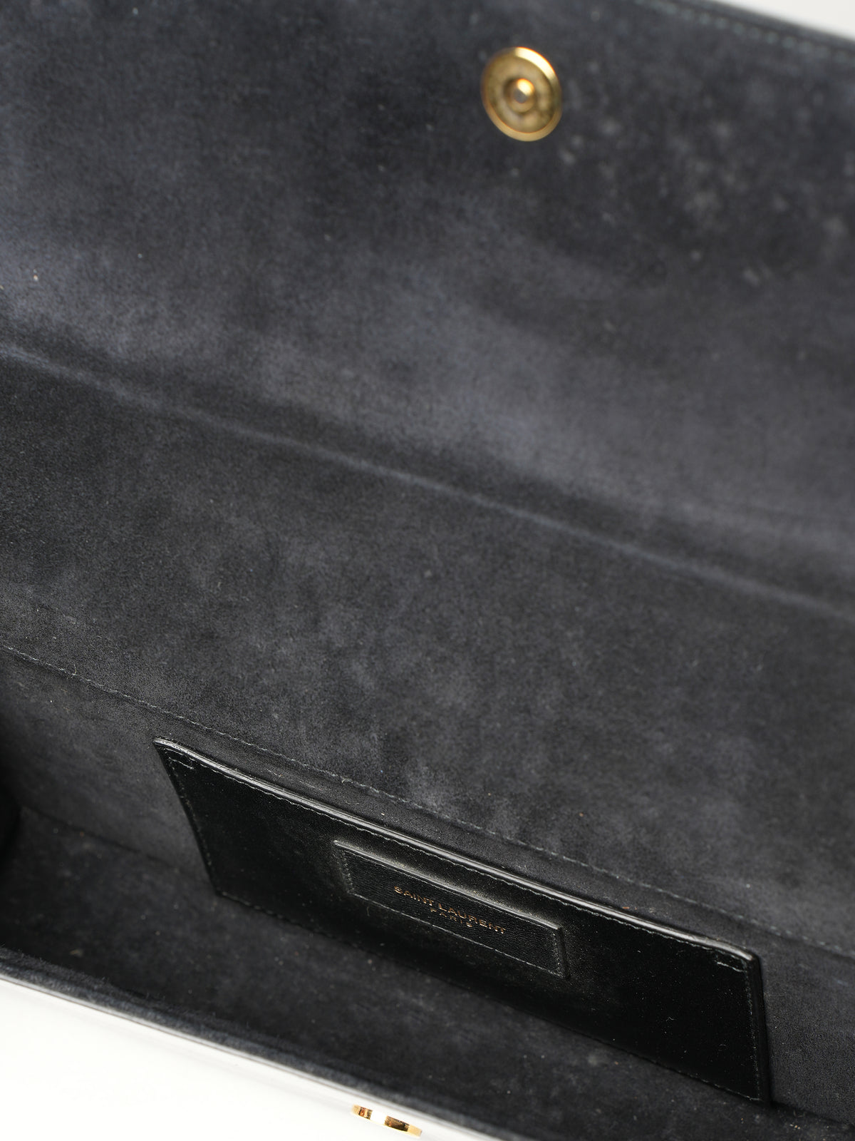 Saint Laurent Black Patent Leather Kate Clutch