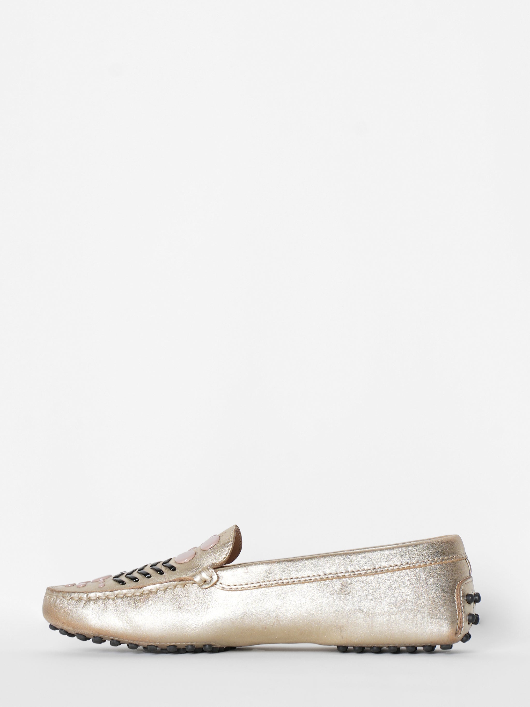 Tods Champagne Leather Moccasin