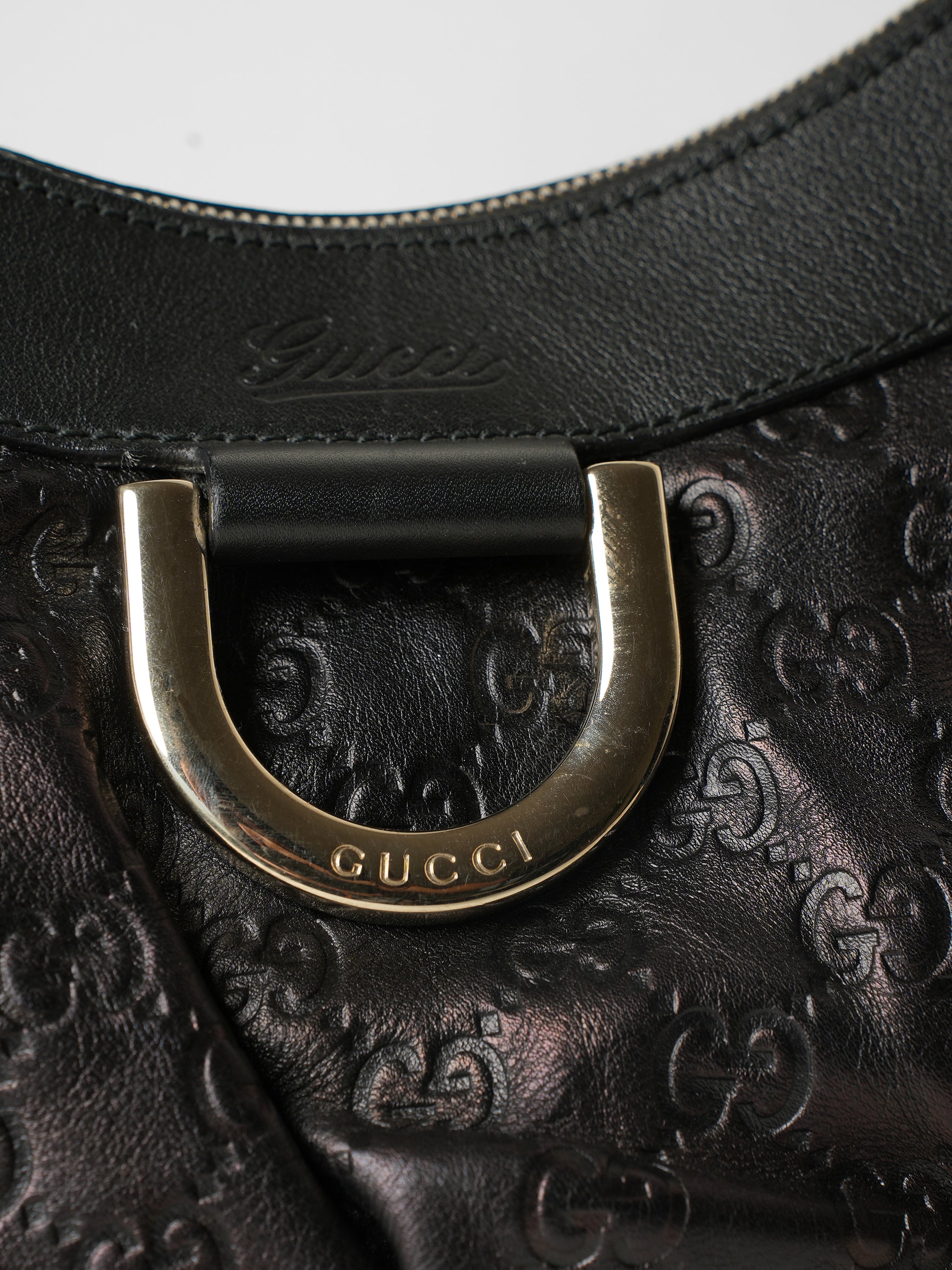 Gucci GG Leather Abbey D-Ring Small Hobo Bag