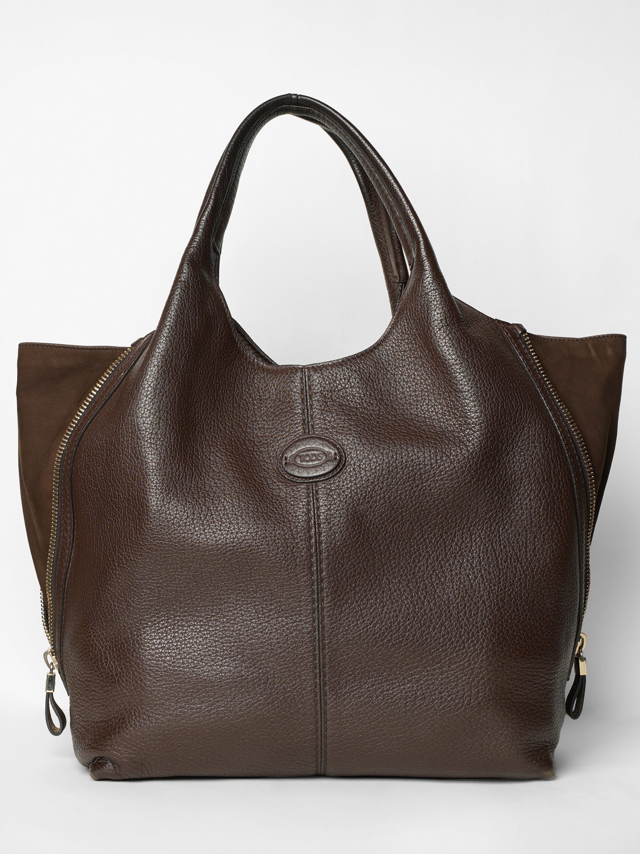Tod's Pebbled Leather Zip Tote Bag