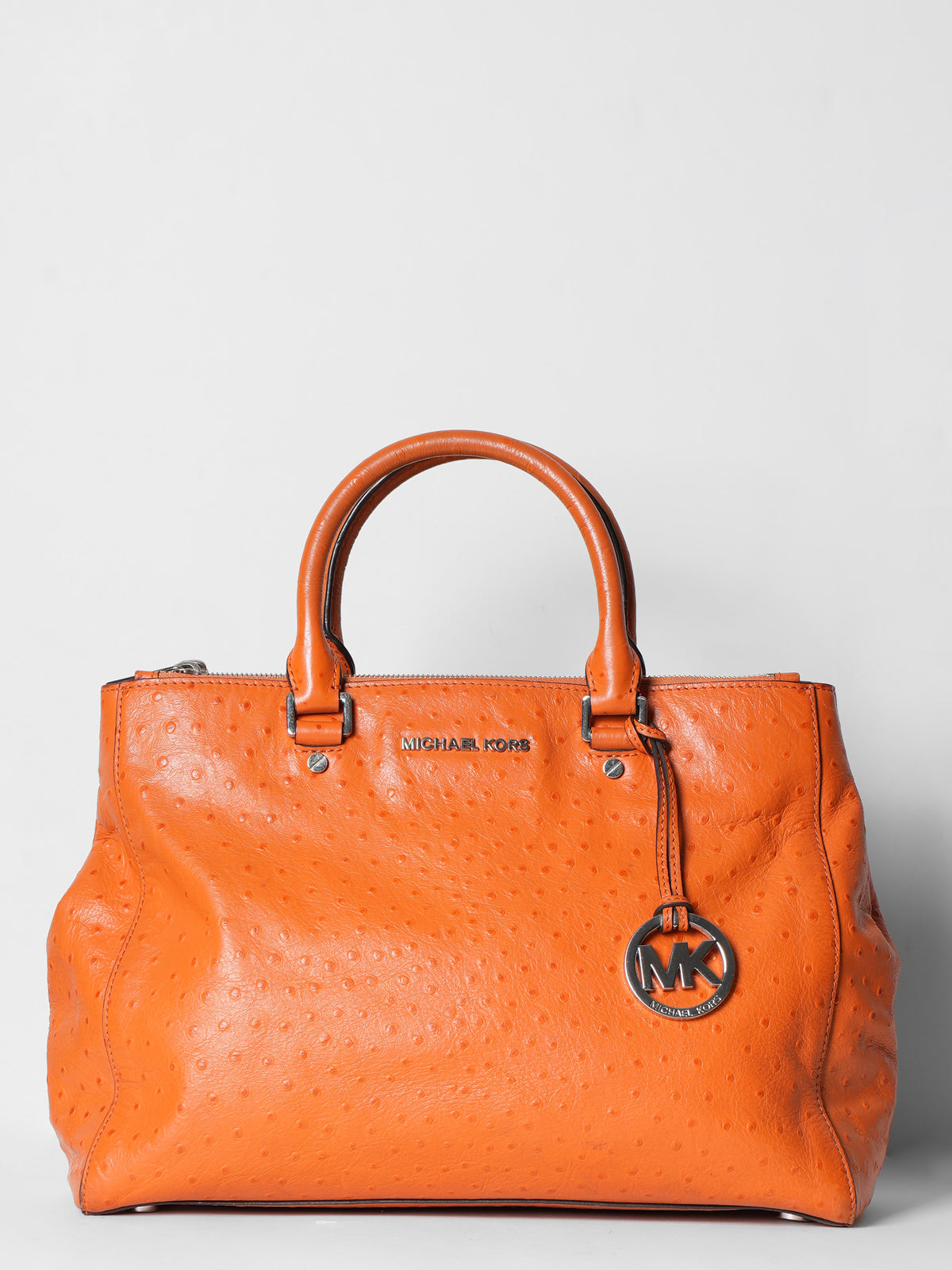 Michael Kors Orange Sutton Ostrich Handbag