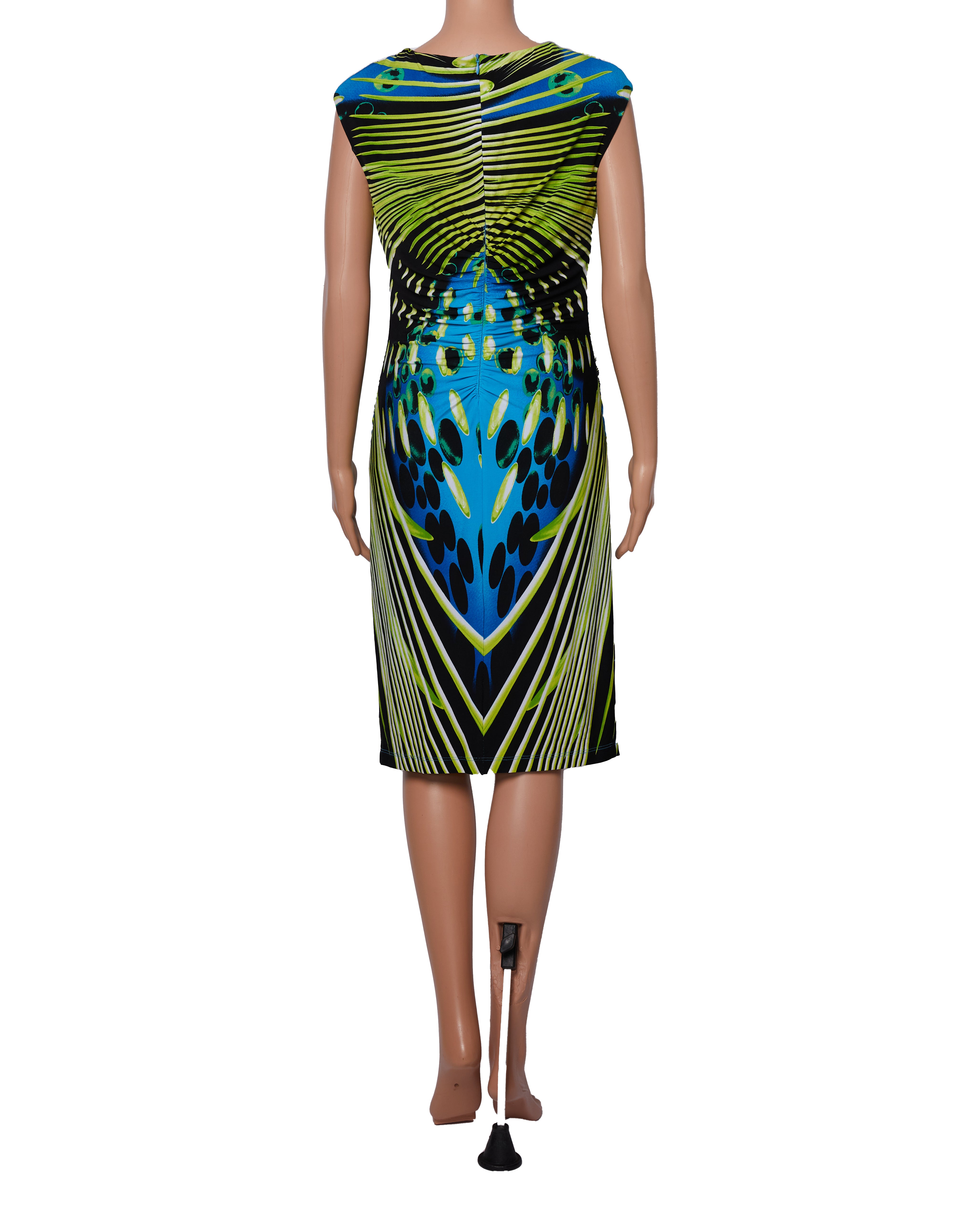 Frank Lyman Lime Green & Blue Midi Dress