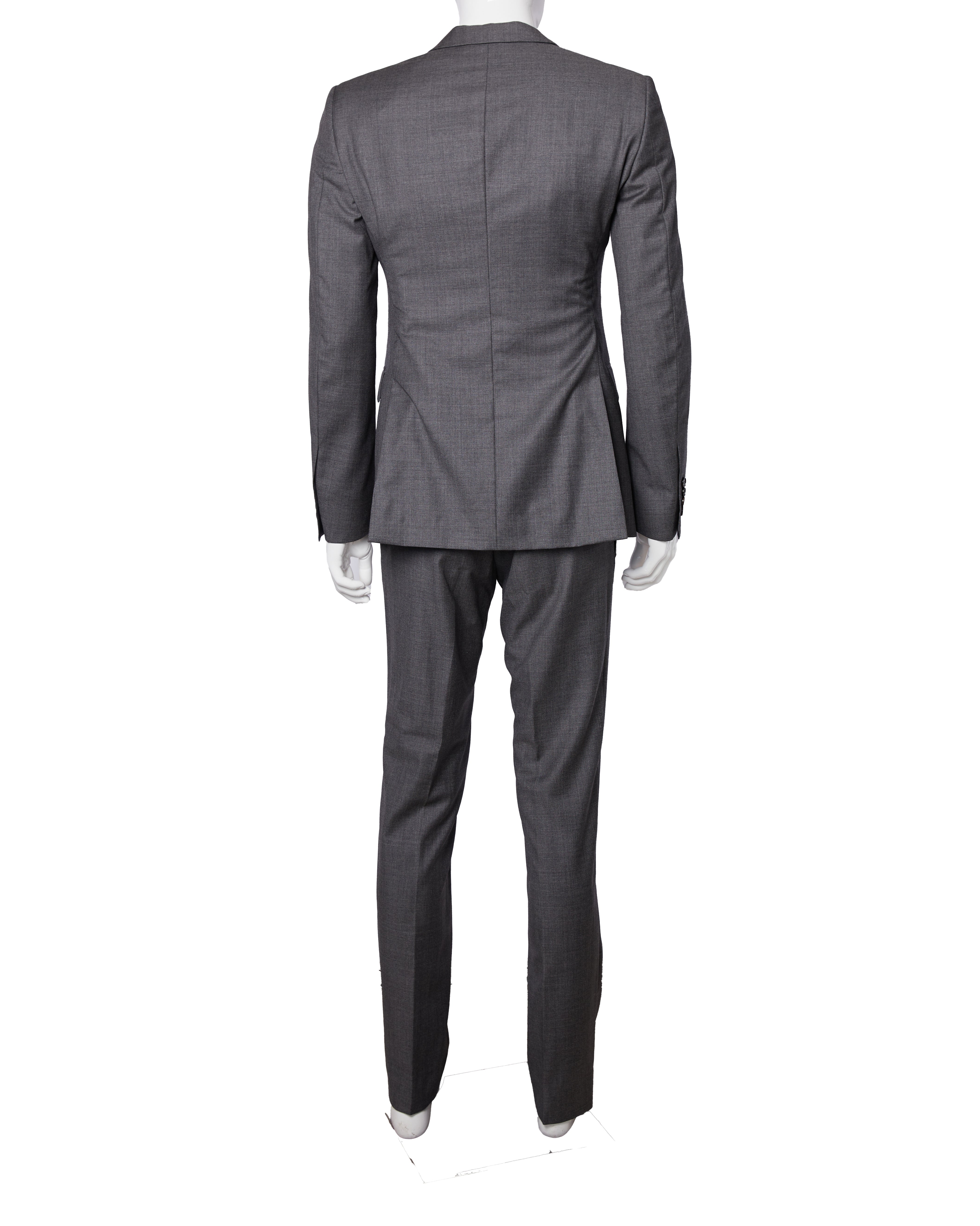 Burberry 3 piece suit grey best sale