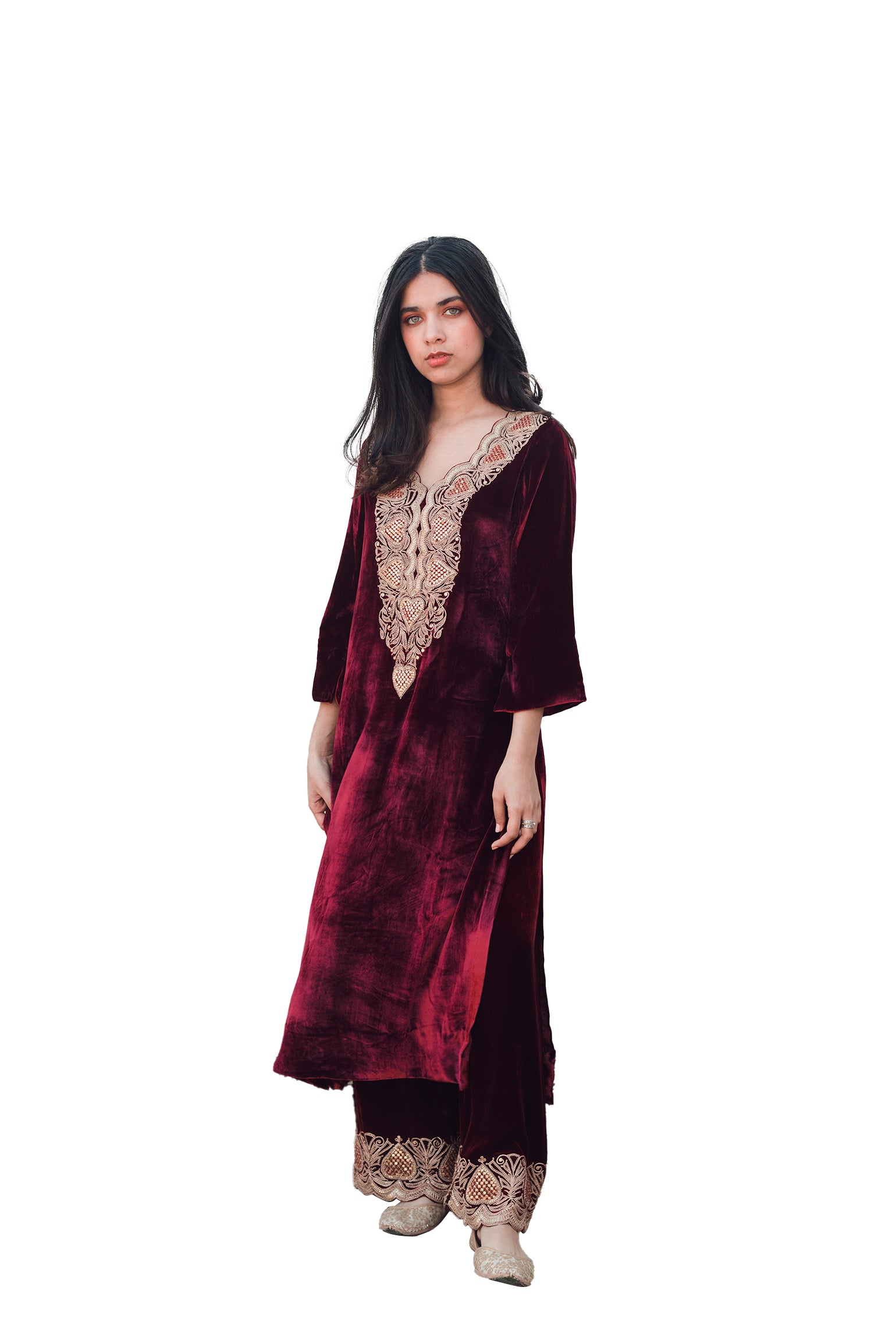 Lajjoo C Velvet kurta set