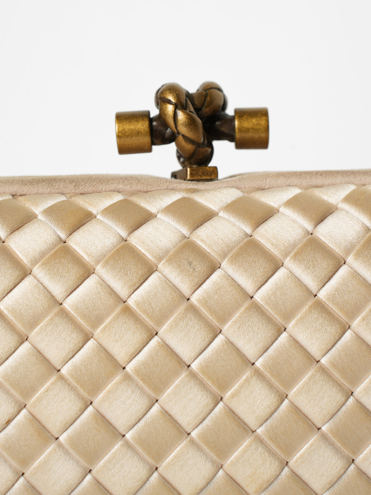 Bottega Veneta knot Pleated Silk Clutch