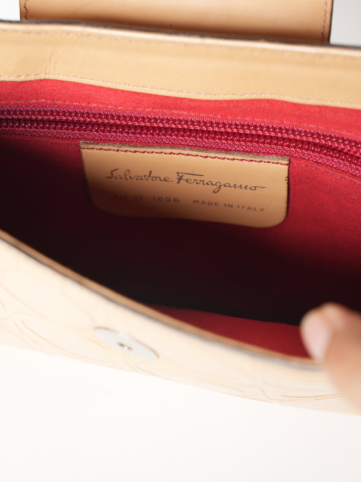 Ferragamo Ganacini Embossed Shoulder Bag