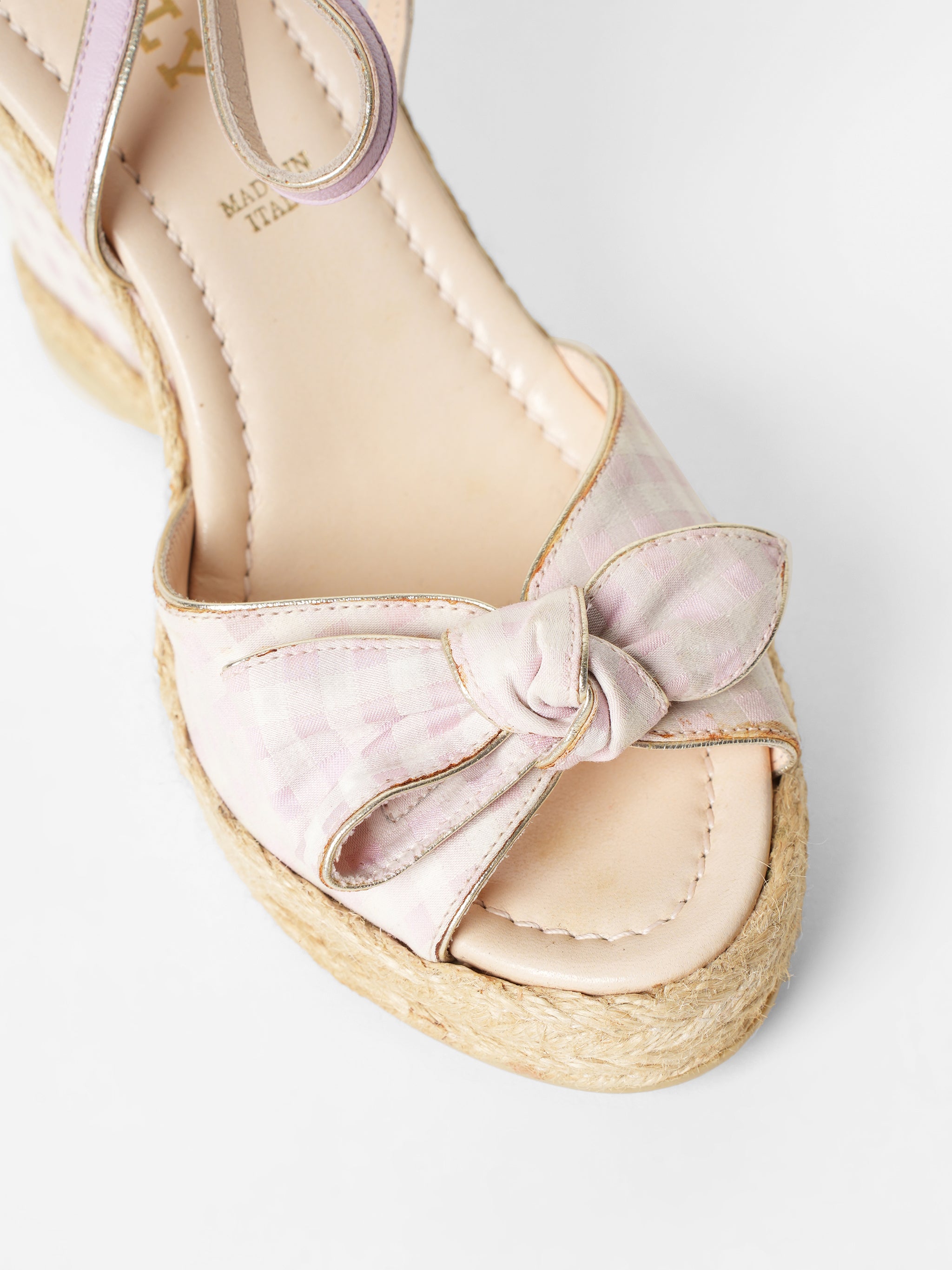 Bally Pink Bow Wedges