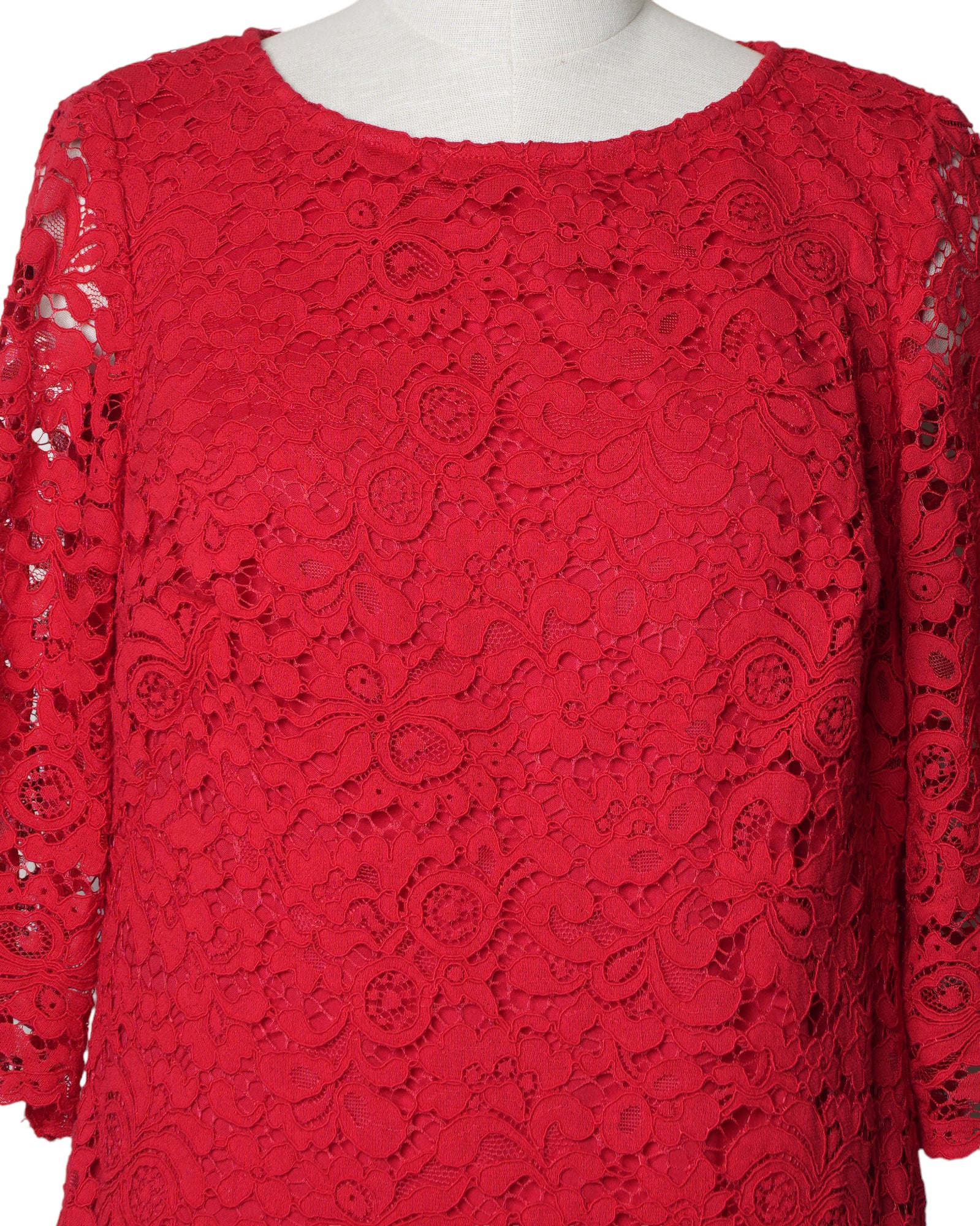 Lauren By Ralph Lauren Red Lace Dress