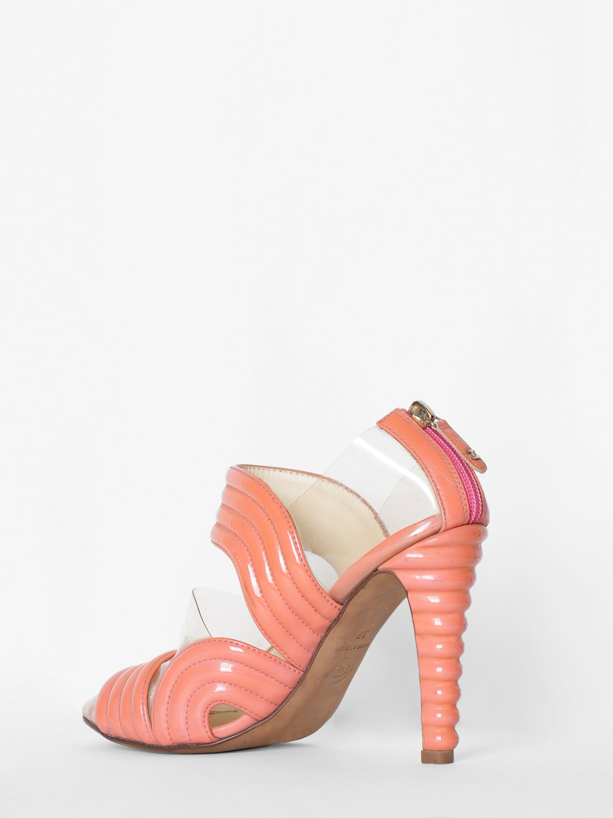 Chanel Interlocking CC Logo PVC Gladiator Shoes