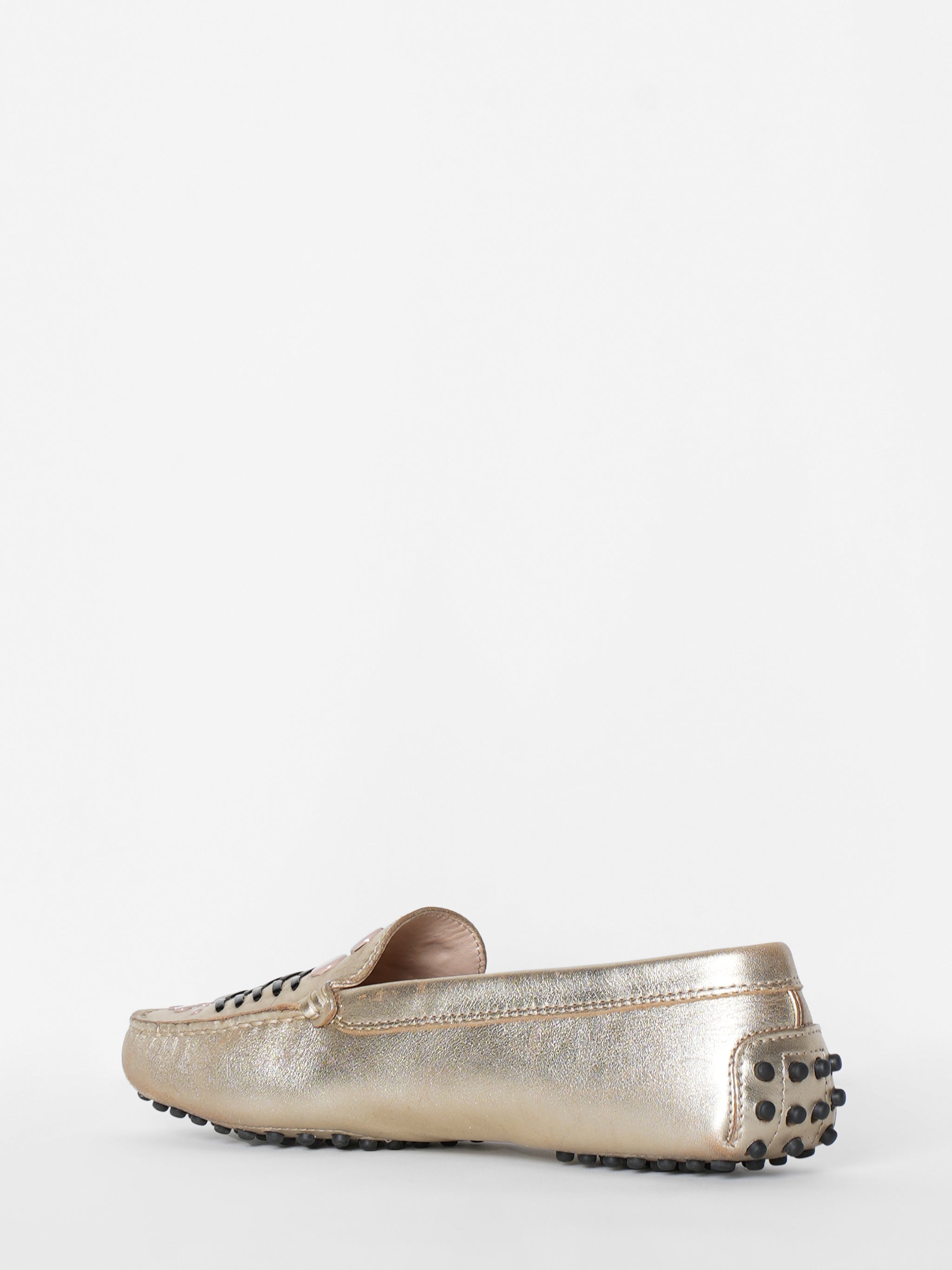 Tods Champagne Leather Moccasin