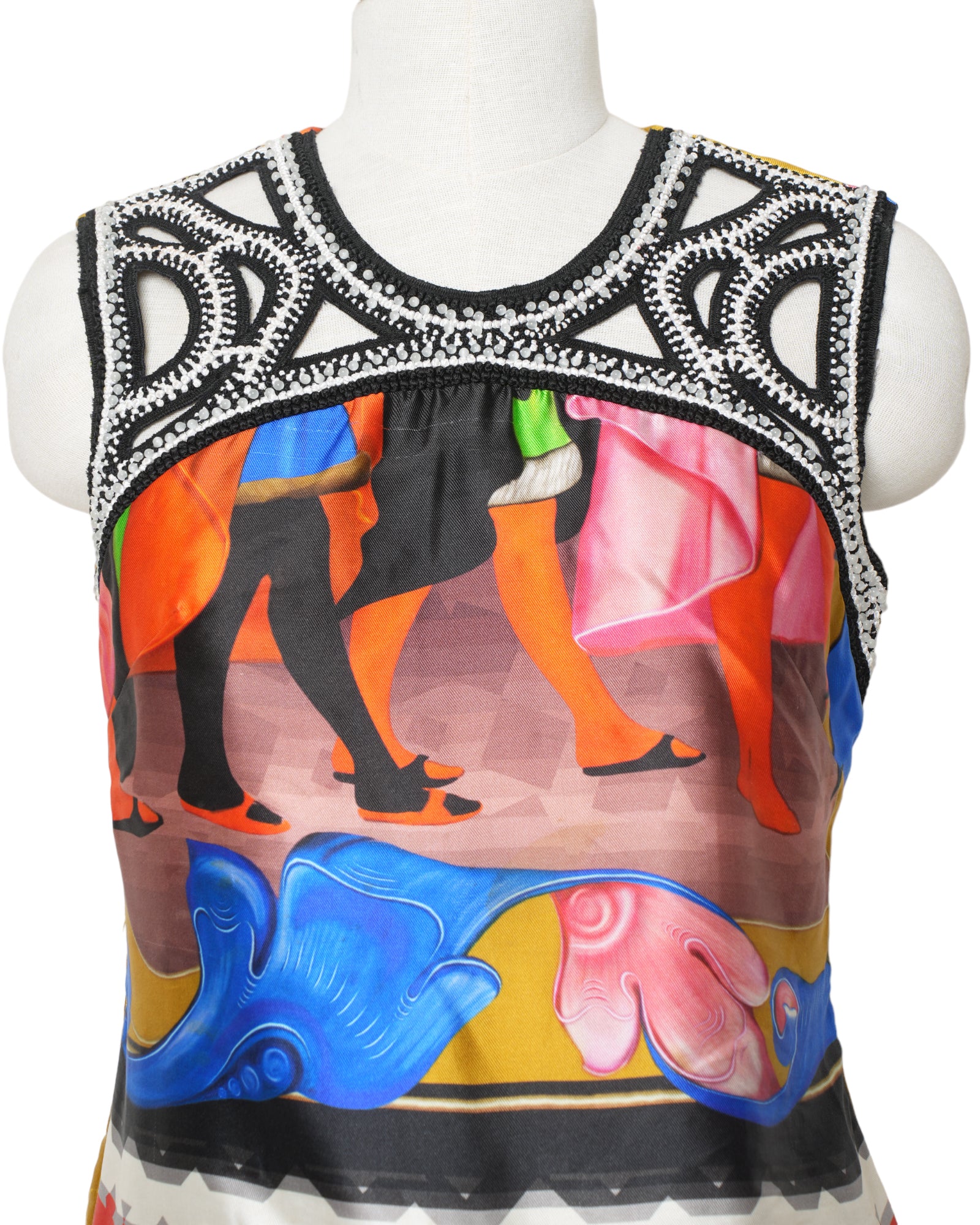 Peter Pilotto Printed & Embroidered Top