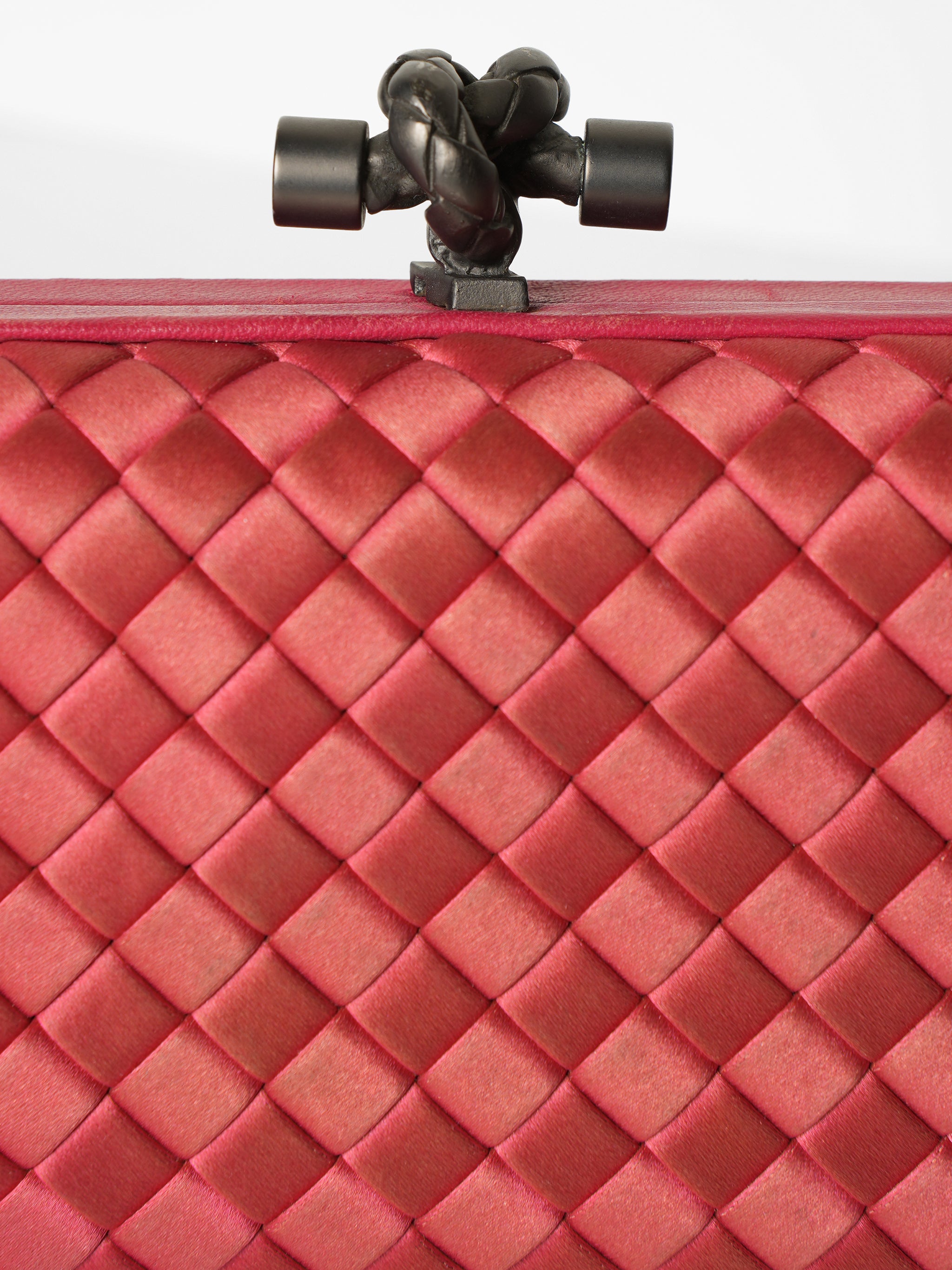 Bottega Veneta knot Pleated Silk Clutch