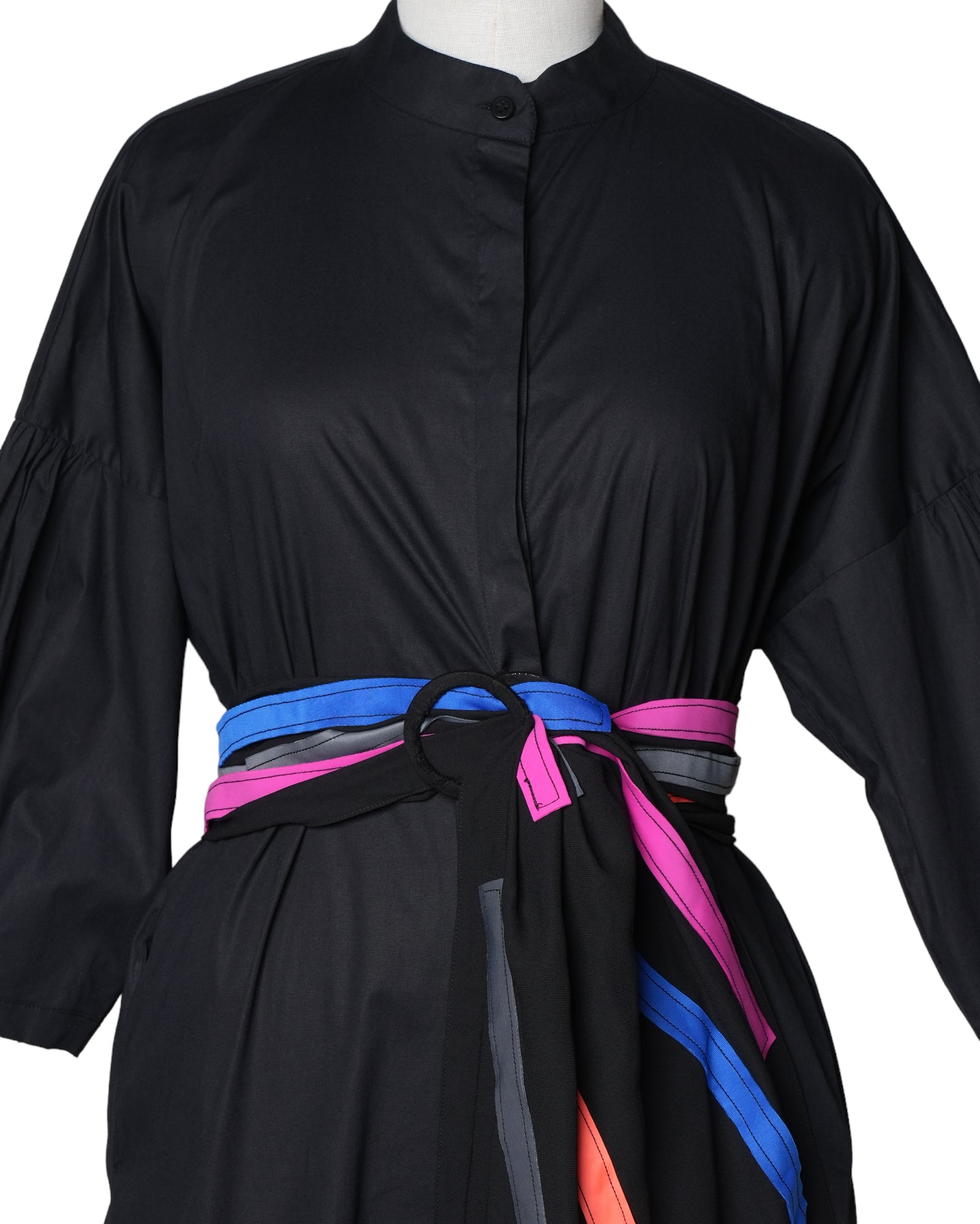 Deepika Arora Black Relaxed Fit Dress With Colour Pop Belt