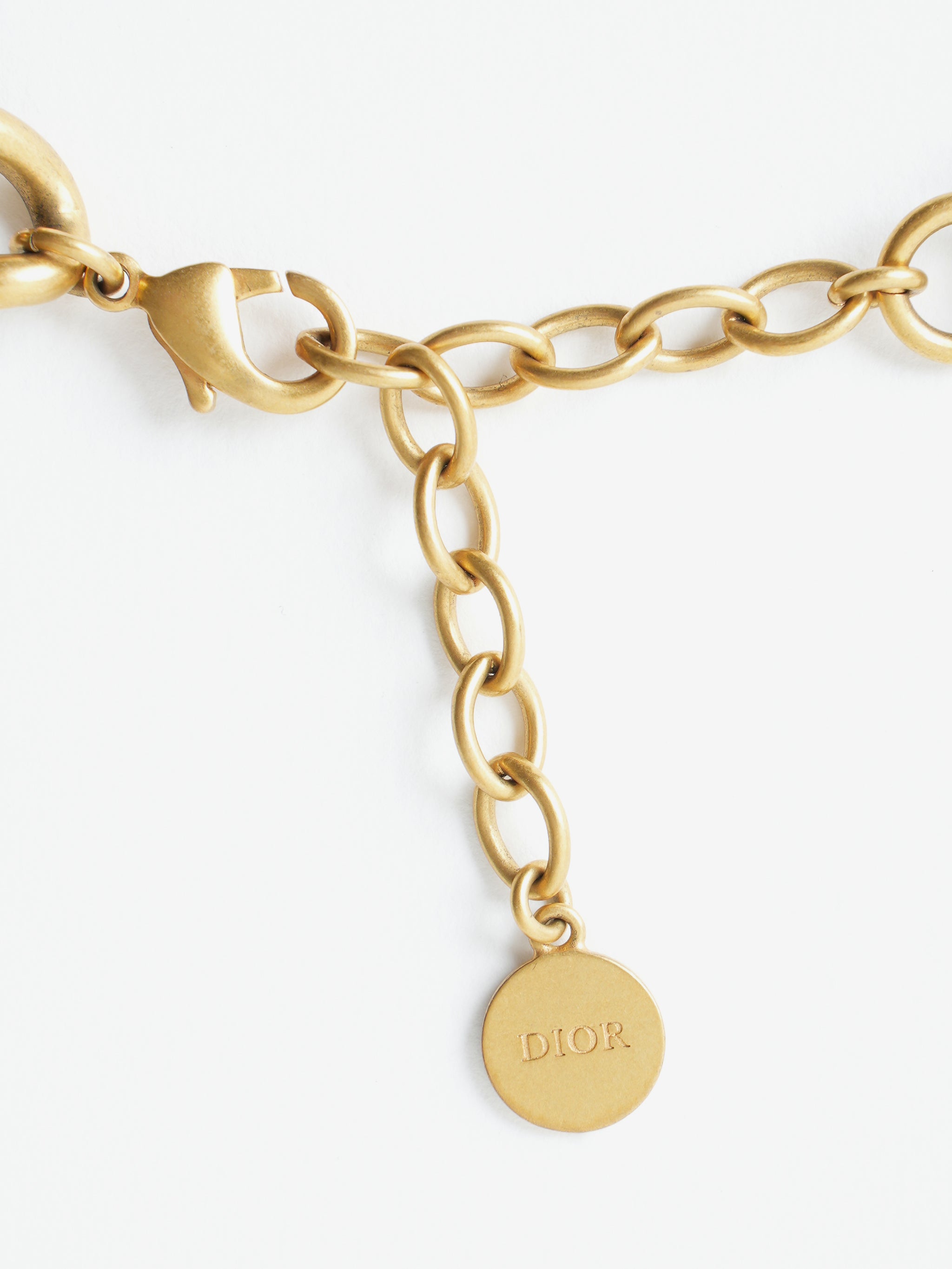 Christian Dior Logo Motif Necklace Gold Plated Women's – Timeless Vintage
