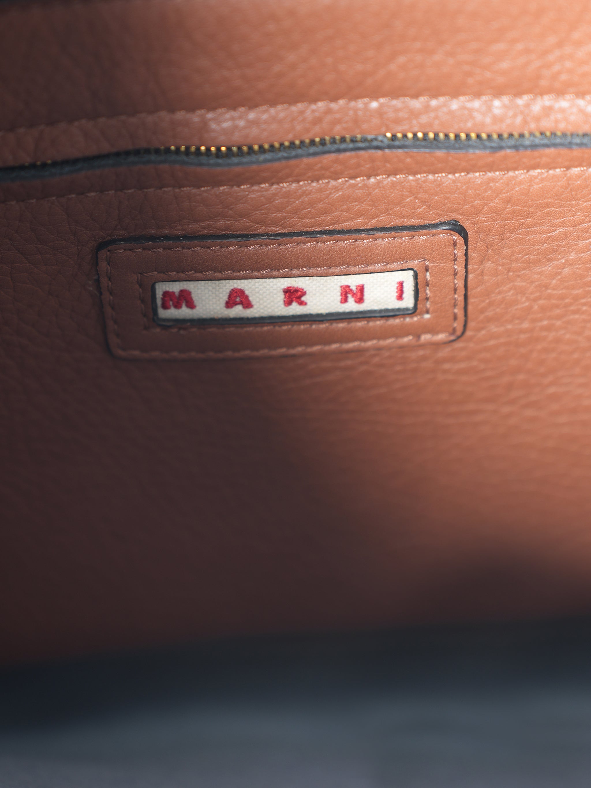 Marni Brown Leather Tote Bag