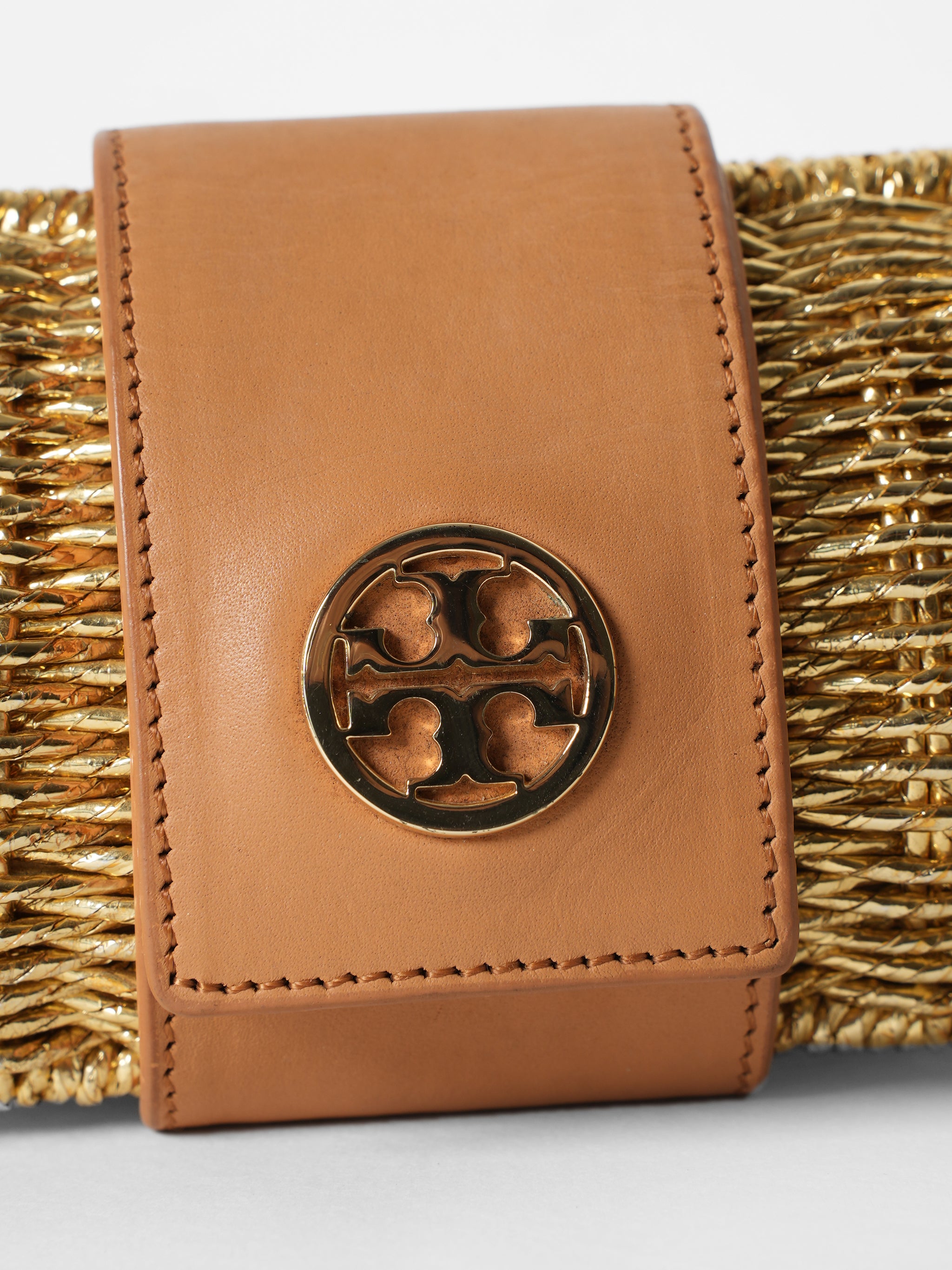 Tory Burch Gold Straw Bag