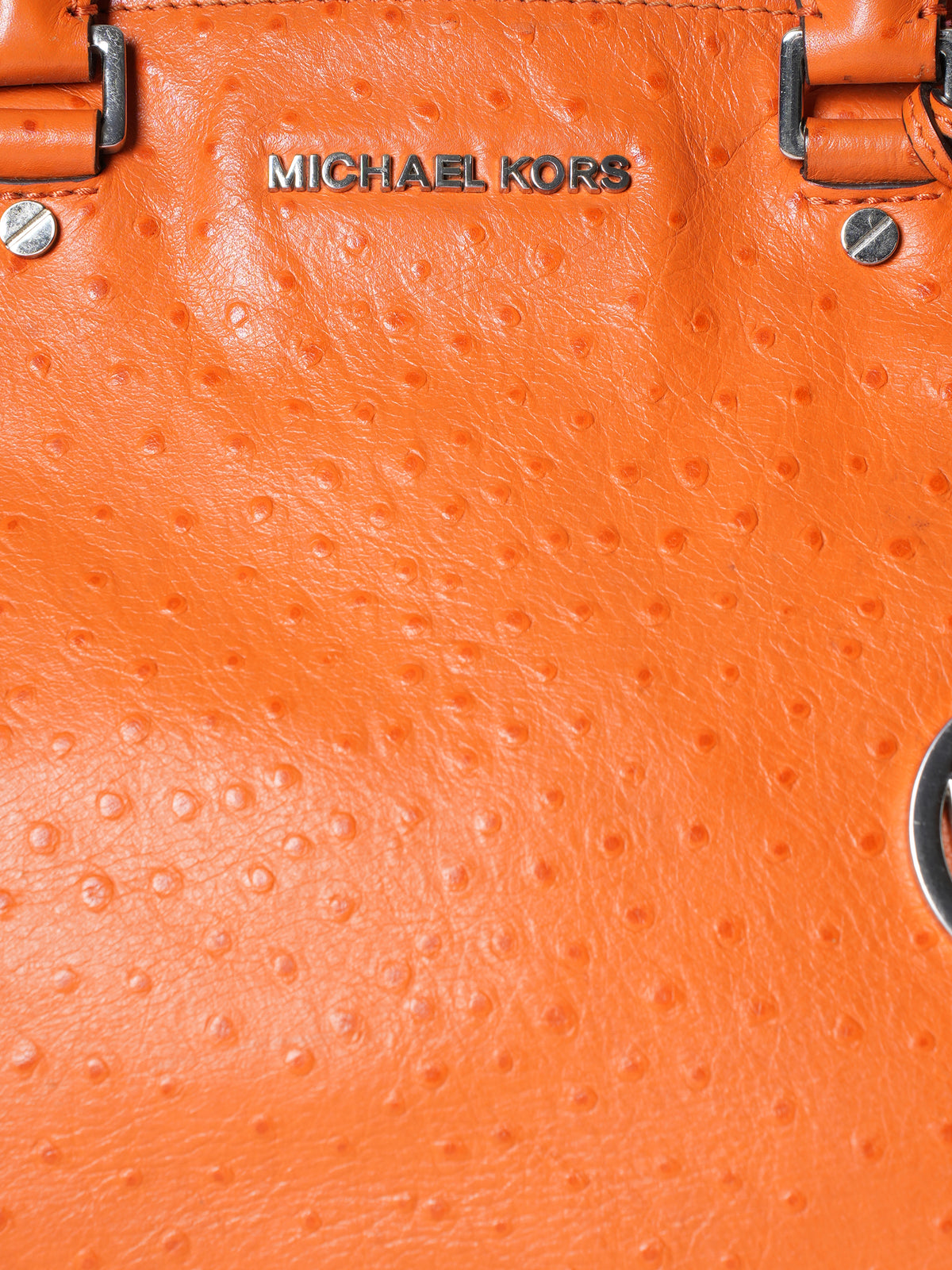 Michael Kors Orange Sutton Ostrich Handbag