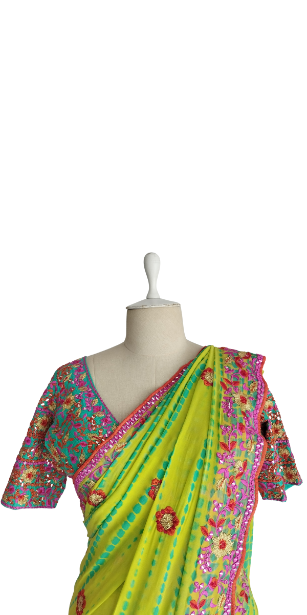 Vikram Phadnis Sari In Lime Color