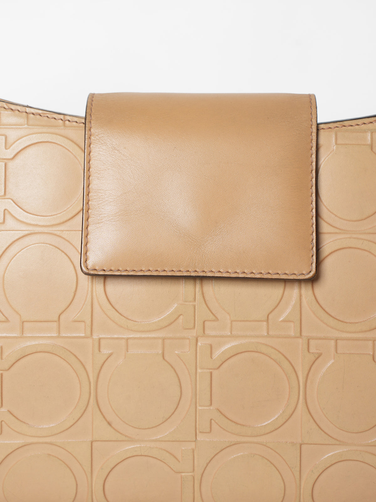 Ferragamo Ganacini Embossed Shoulder Bag