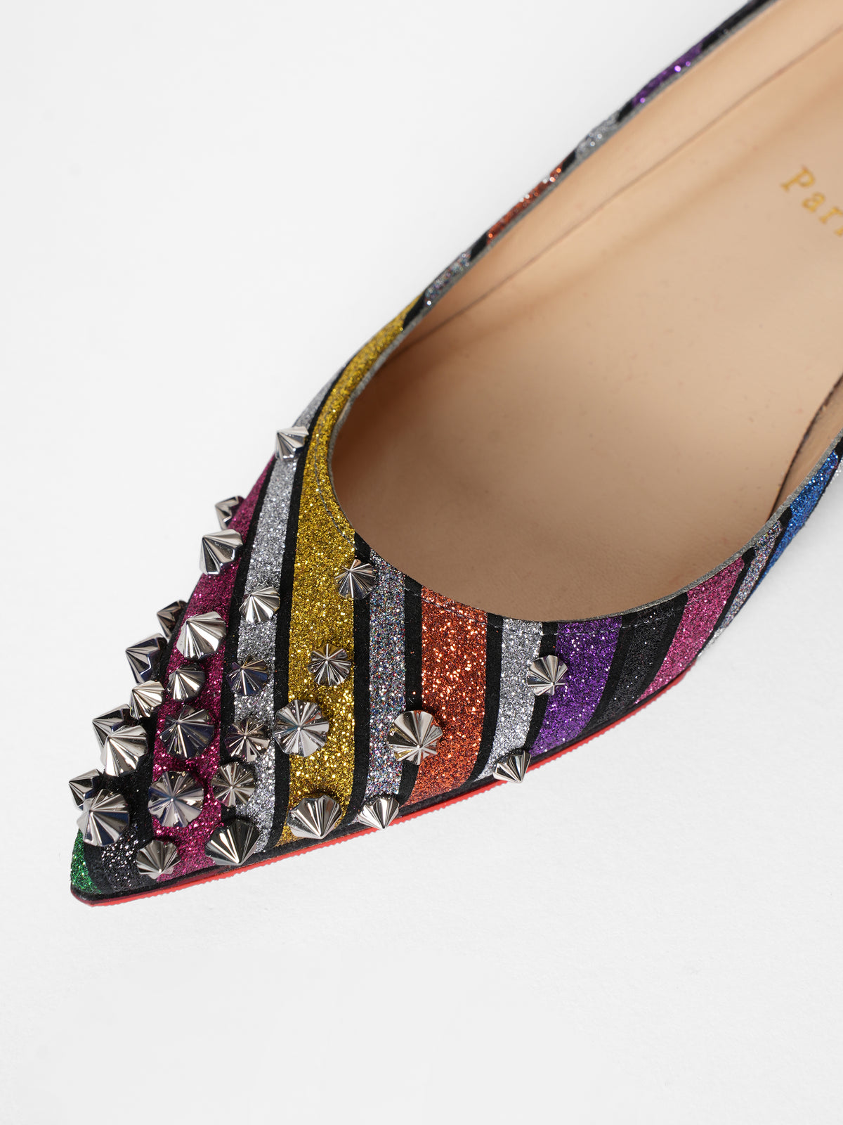 *New* Christian Louboutin Drama Striped Rainbow Flats