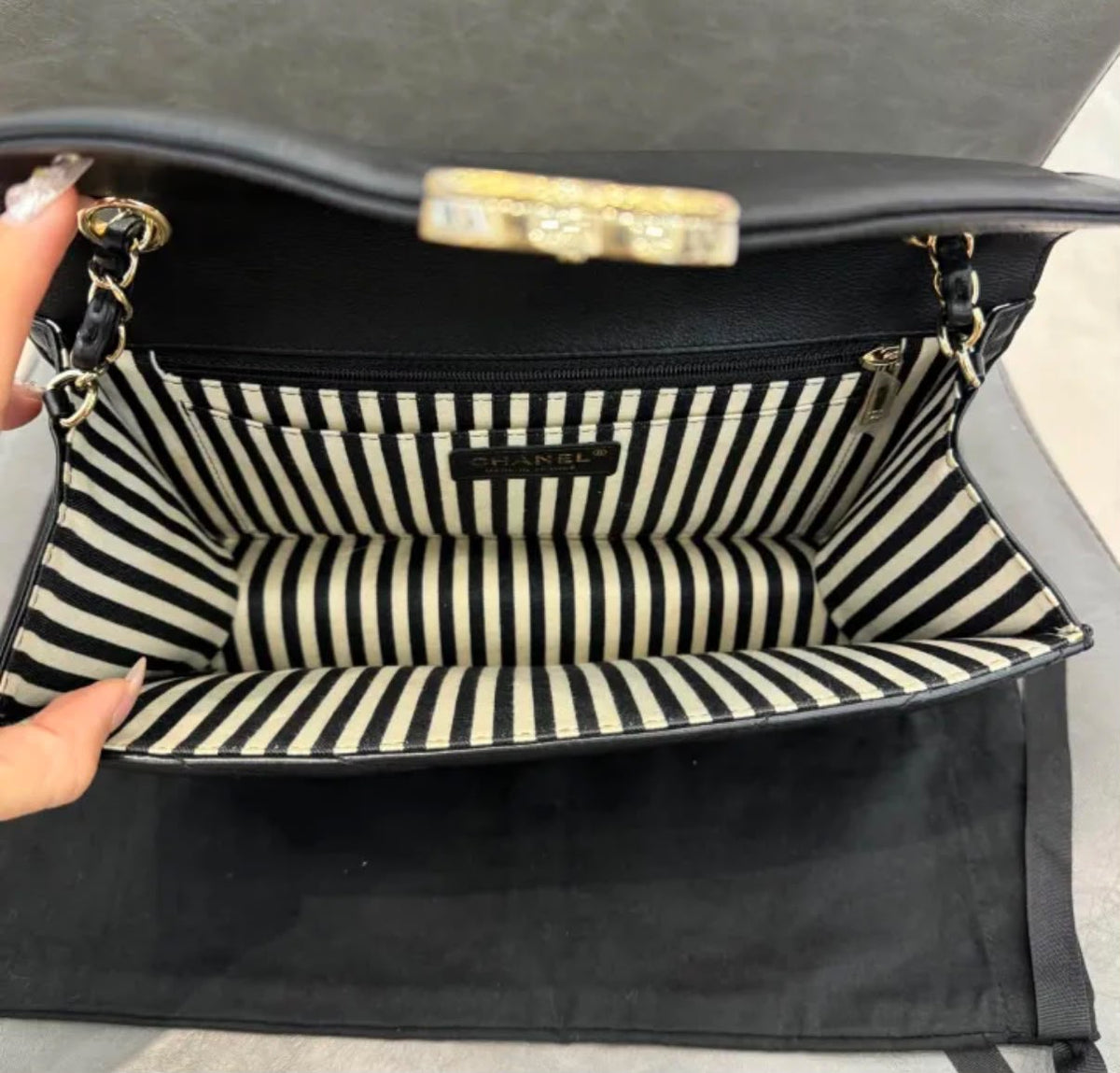 Chanel Chevron Envelope Flap Bag
