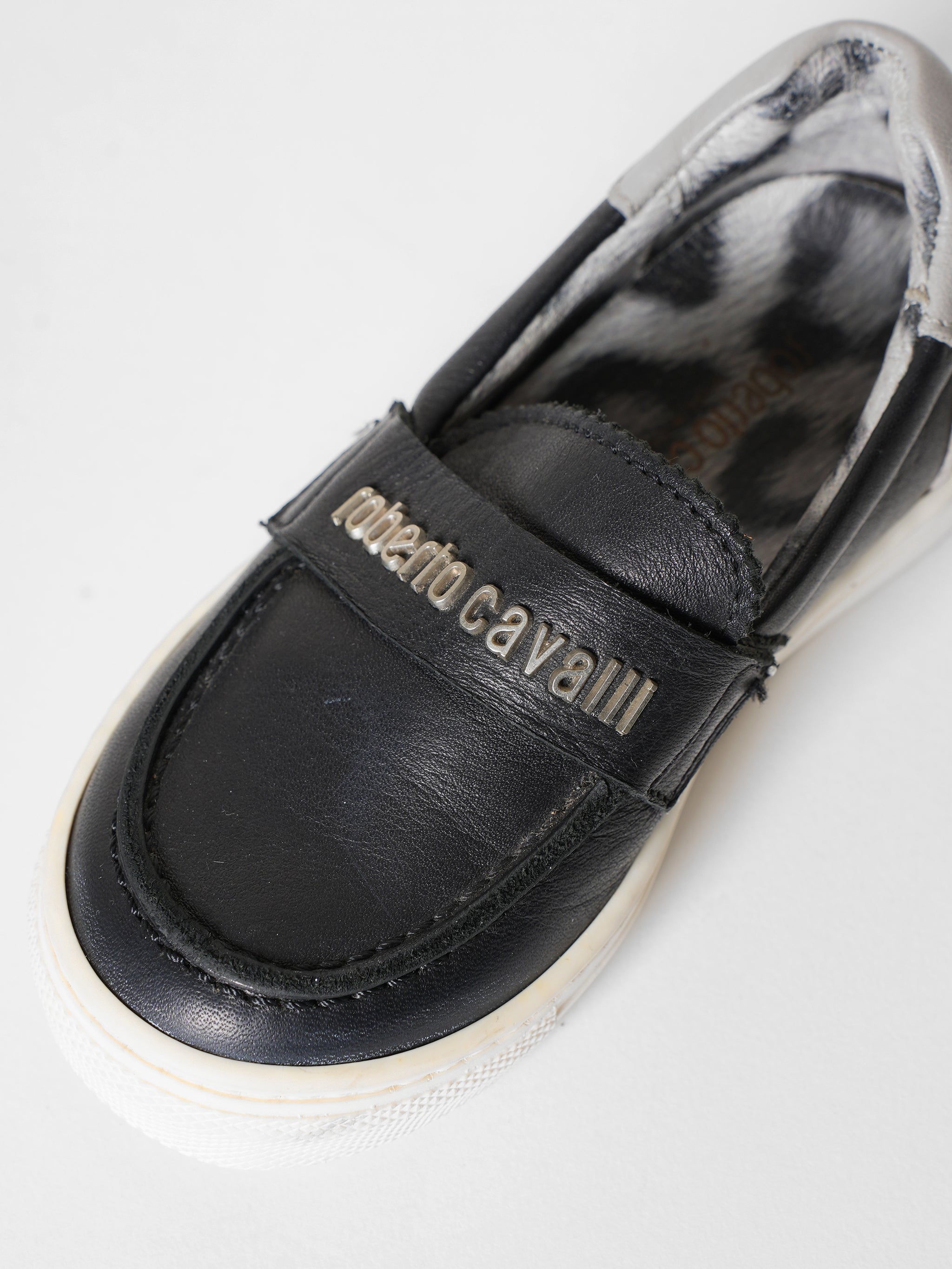 Roberto Cavalli Black Flat Shoes