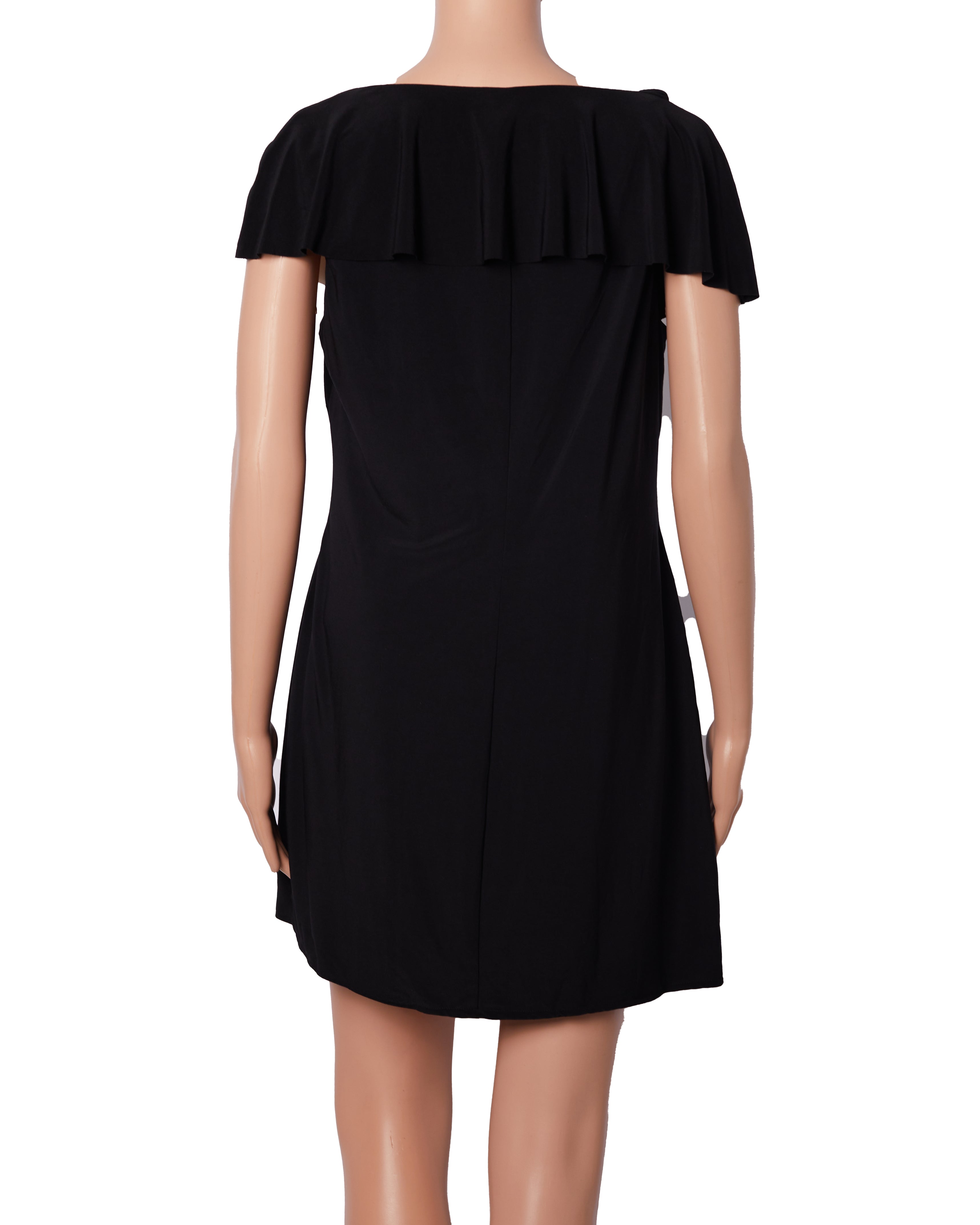 Lauren Black & White Vertical ruffle dress