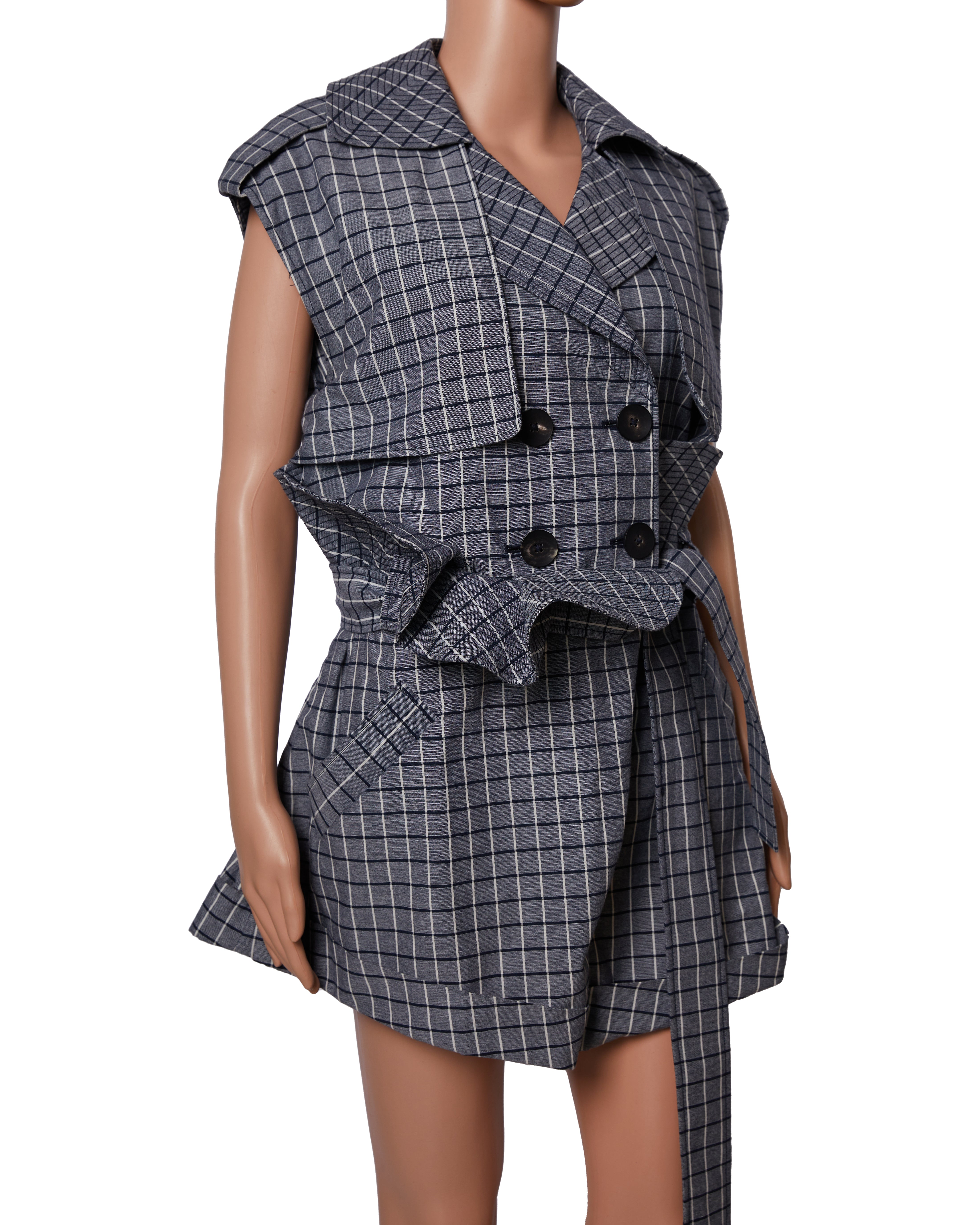 Acler Checkered Jumper In Grey