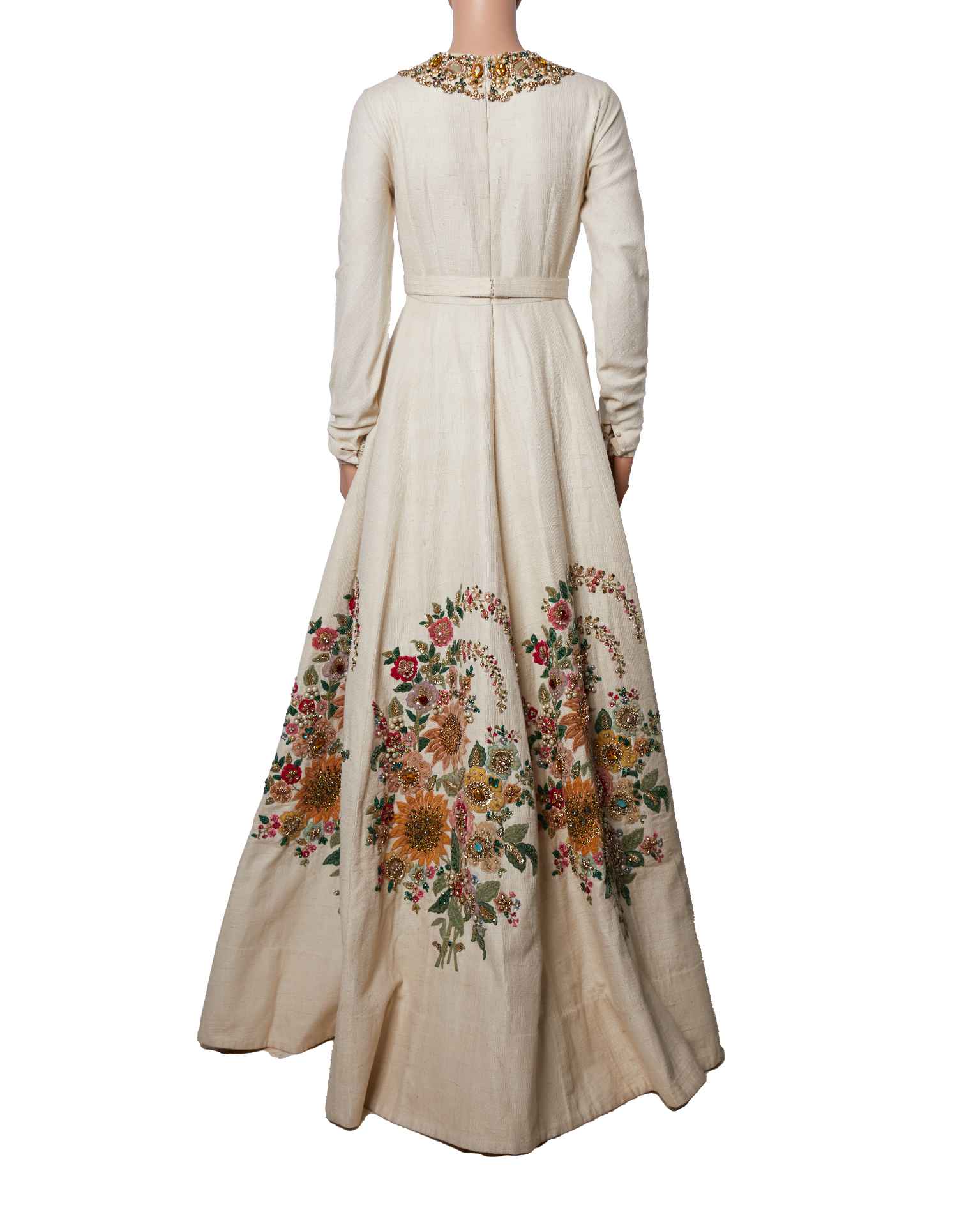 Sabyasachi Floral Embellished Dress With Sabyasachi Waist Belt