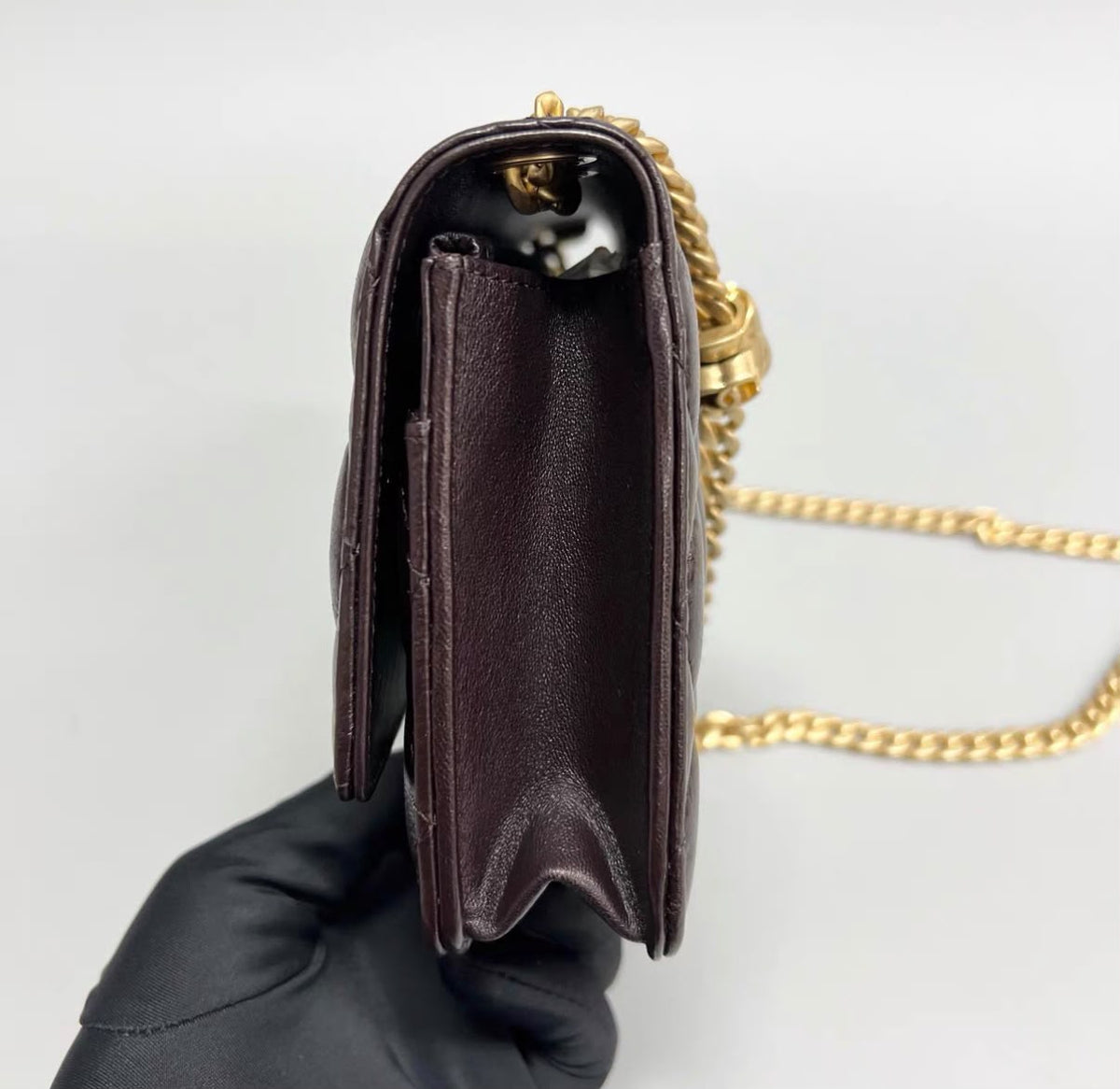Chanel Classic Wallet on Chain (WOC) black Quilted Lambskin Gold Hardware