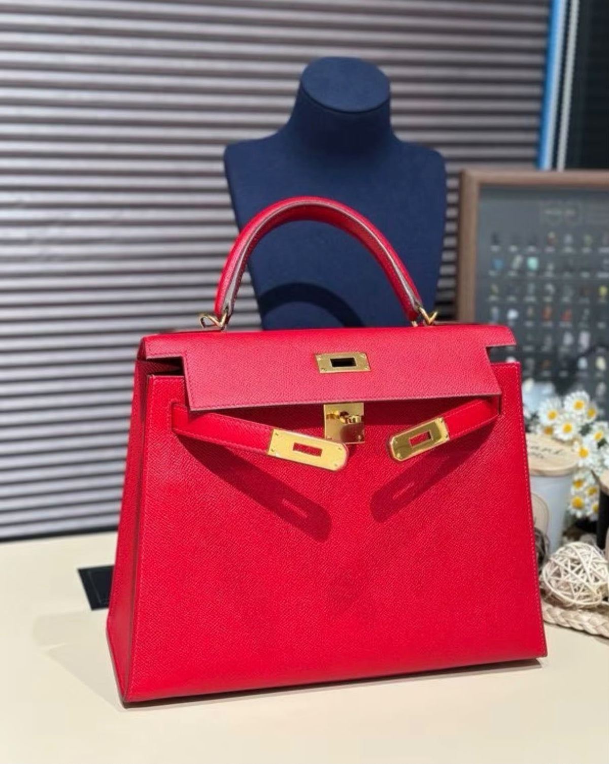 Hermes Kelly 28, Q5, ep leather x stamp
