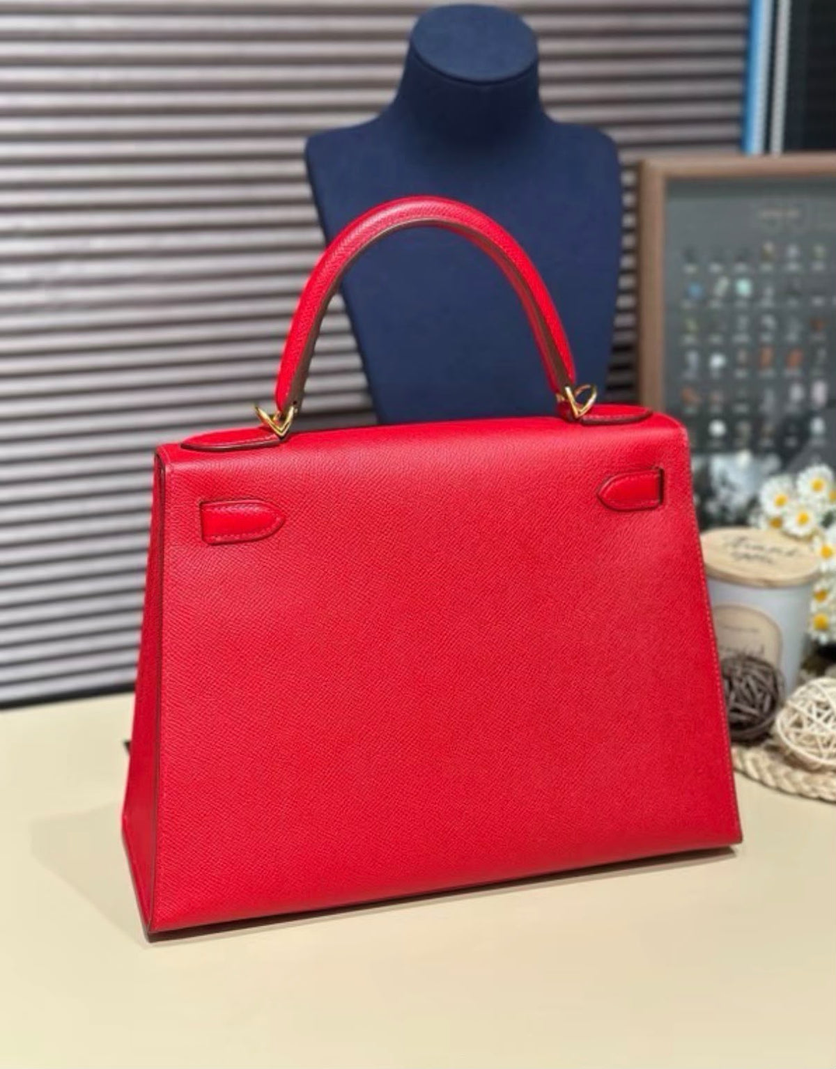 Hermes Kelly 28, Q5, ep leather x stamp