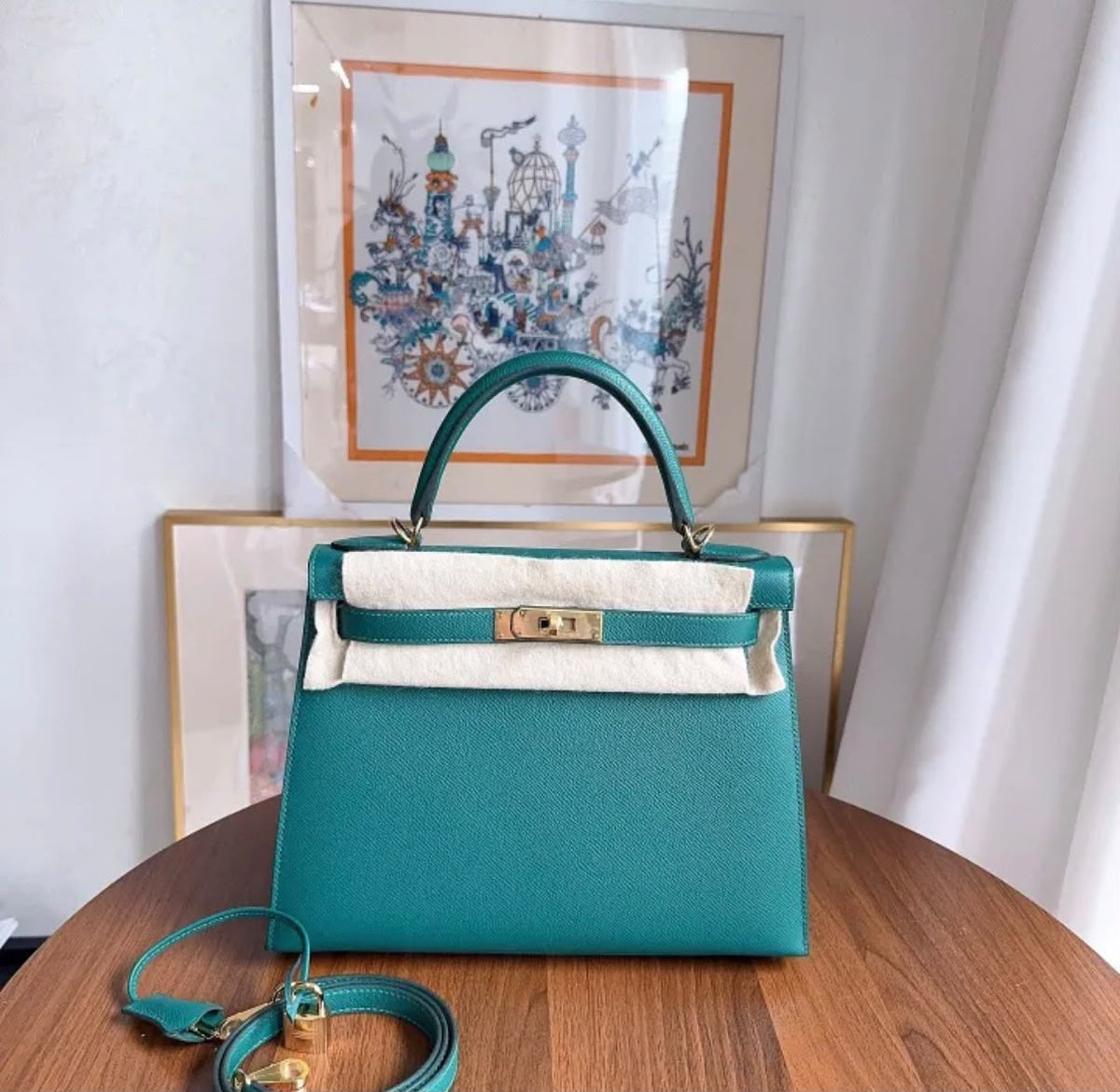Hermes Kelly 29 ep leather y stamp