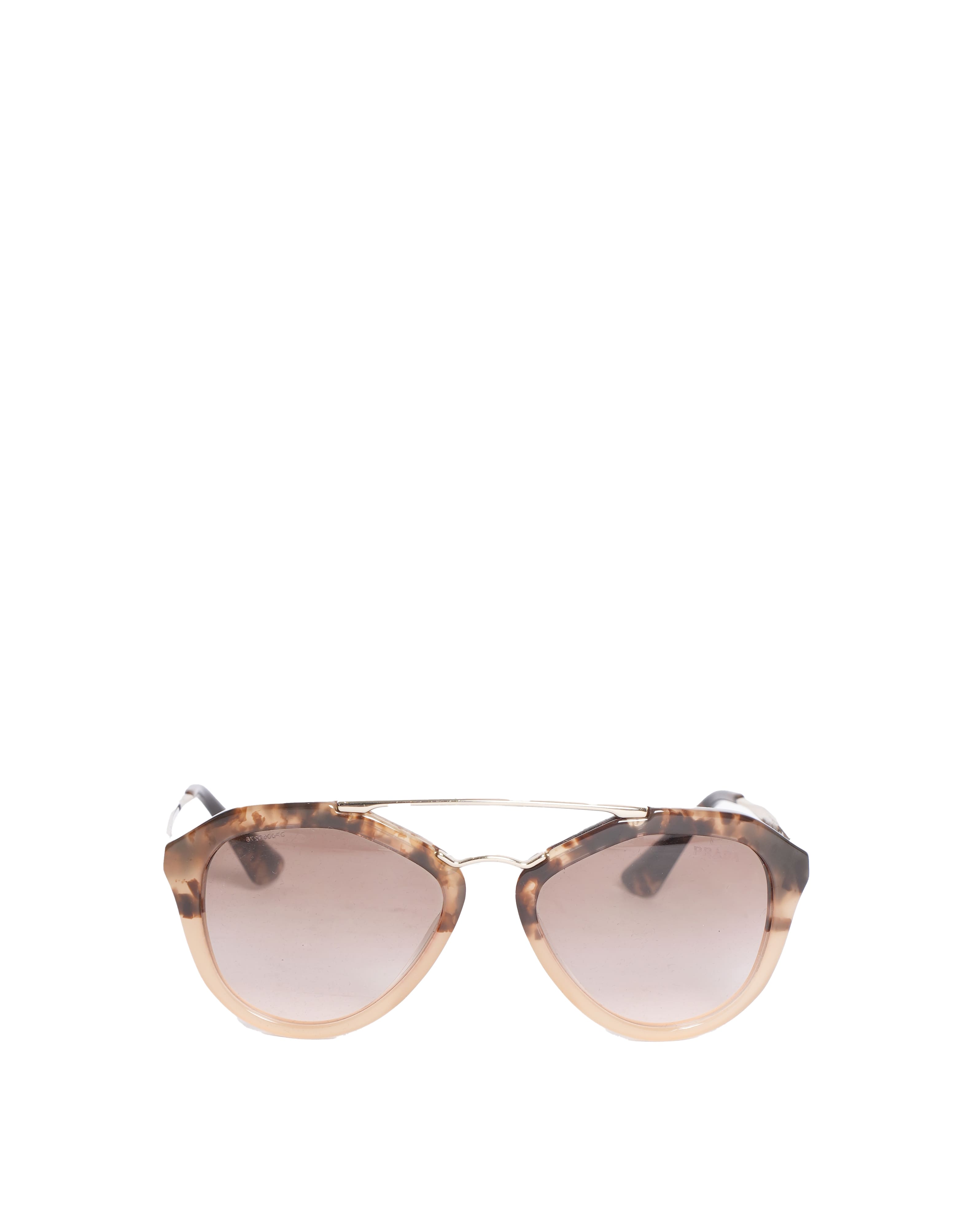 Prada Rectangular Tortoise Frame Sunglasses in Brown