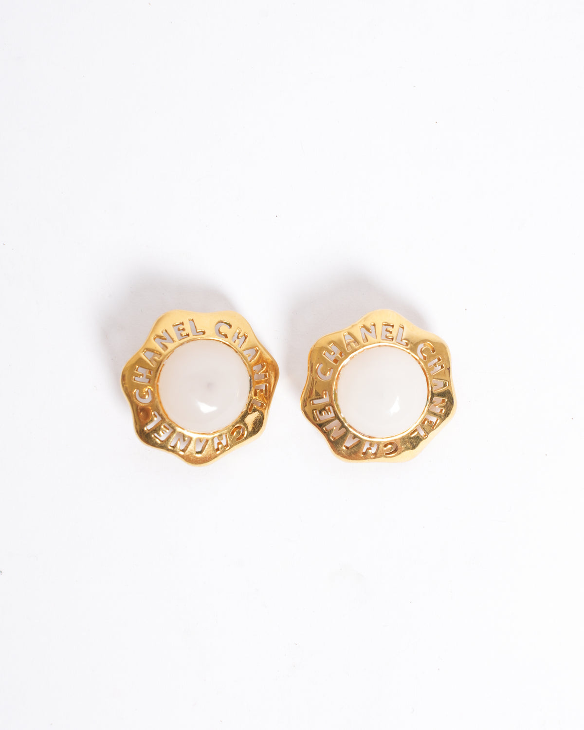 Chanel Vintage CC Mark Faux Pearl Earrings
