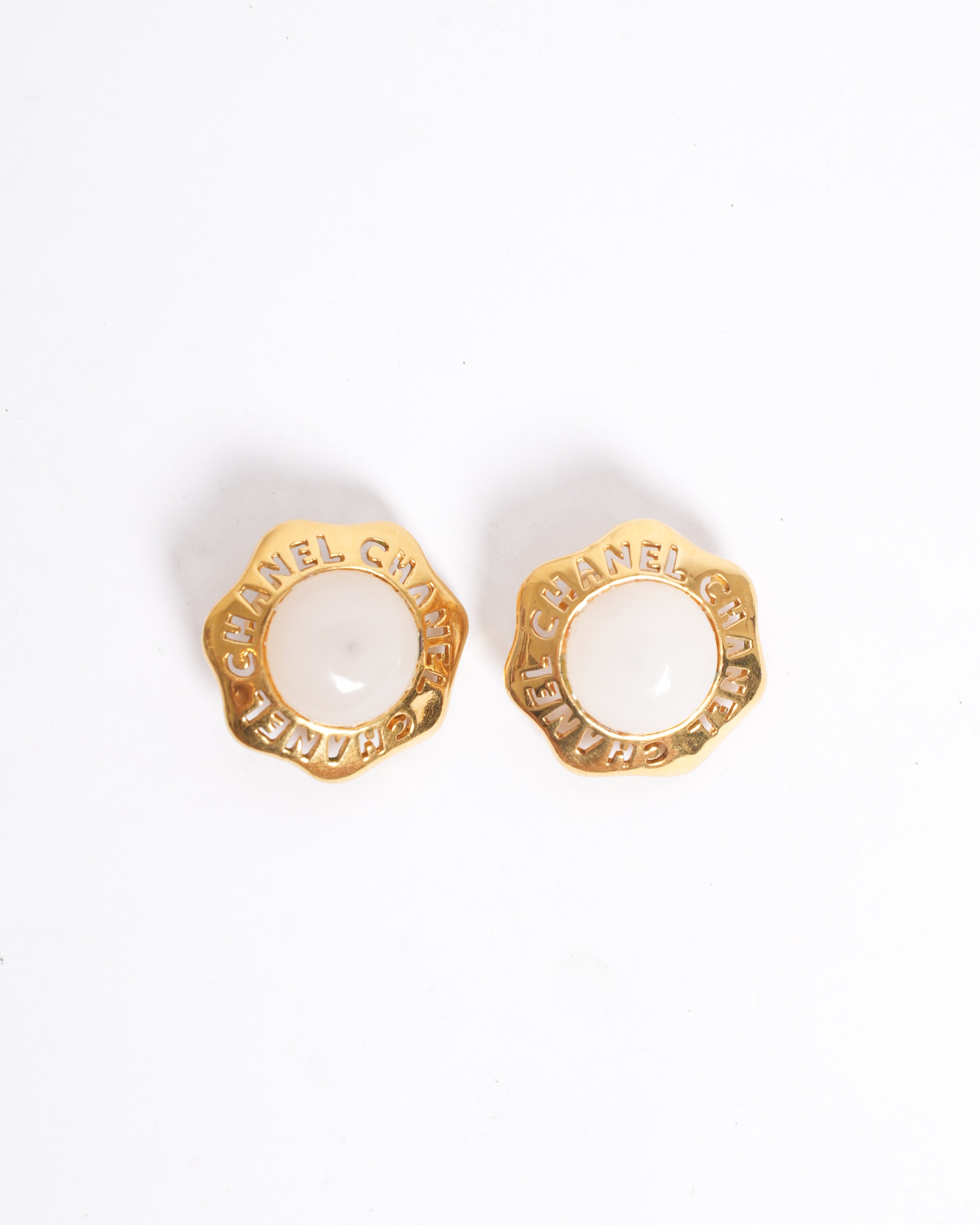 Chanel Vintage CC Mark Faux Pearl Earrings
