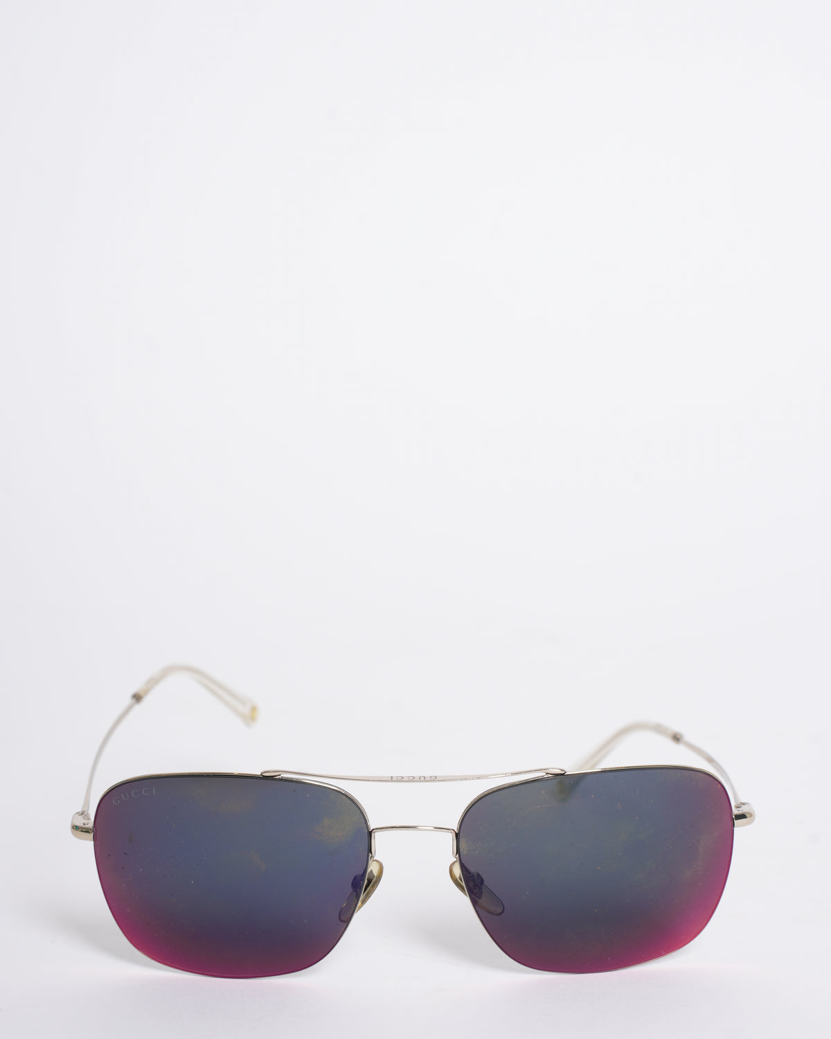 Gucci Men's Sunglasses In Black With Silver Frame