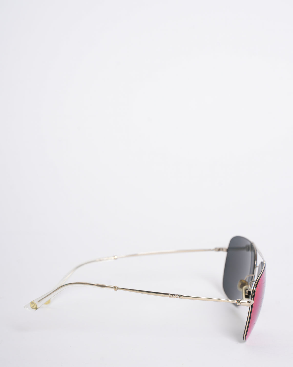 Gucci Men's Sunglasses In Black With Silver Frame