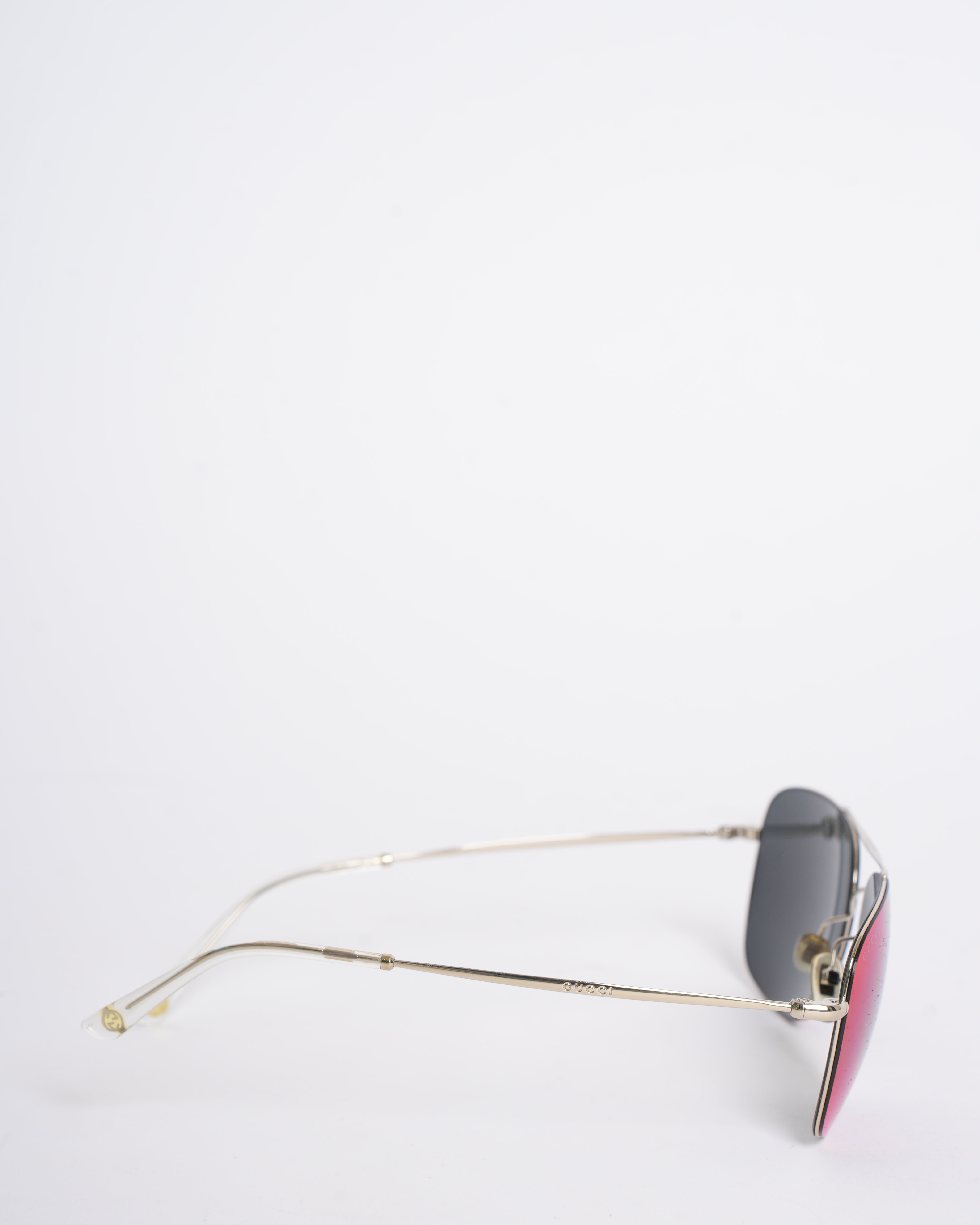 Gucci Men's Sunglasses In Black With Silver Frame