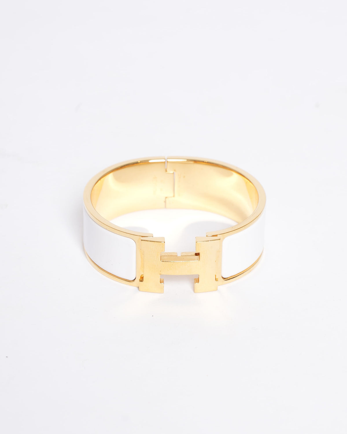 Hermes Clic H Bracelet In White