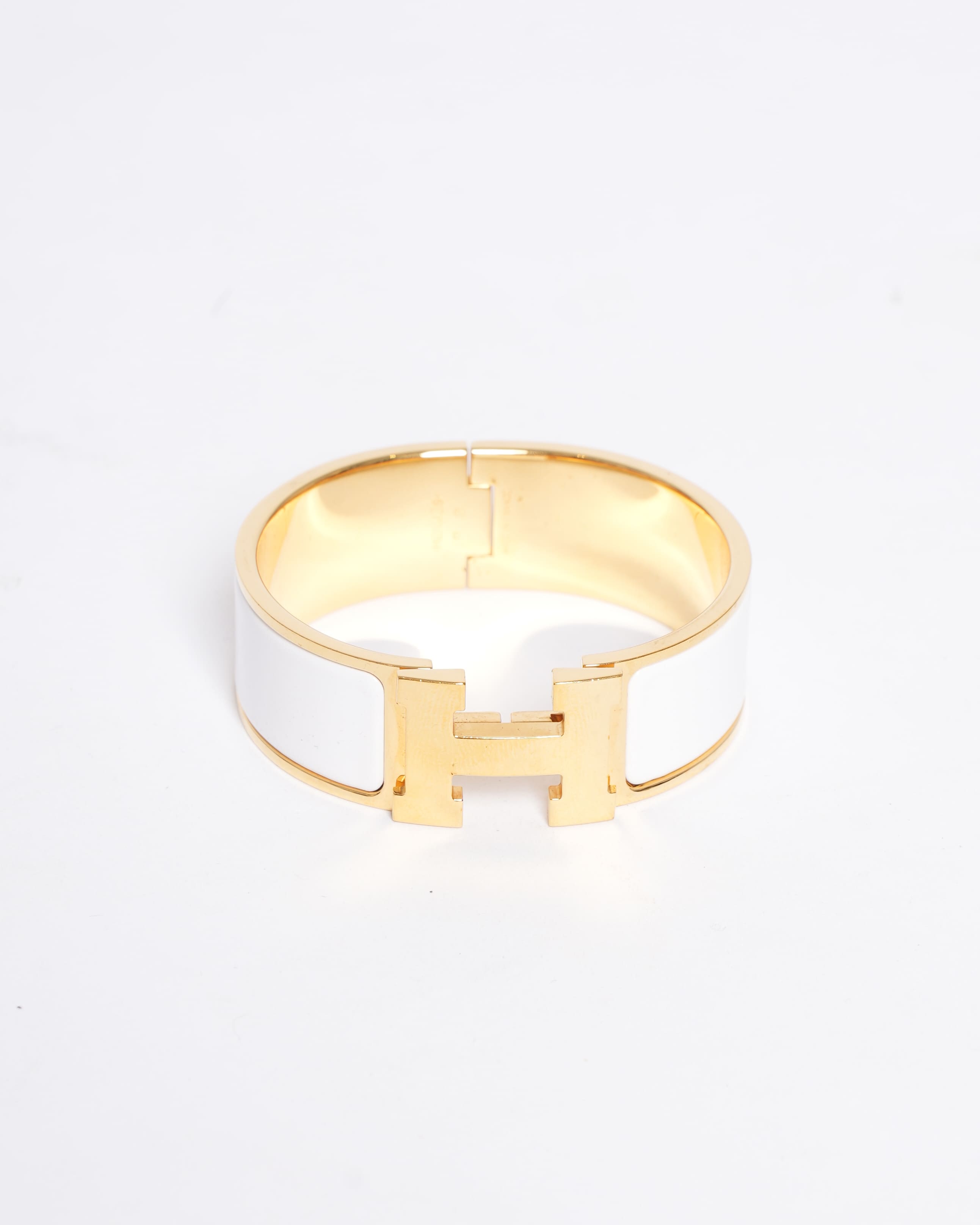 Hermes Clic H Bracelet In White