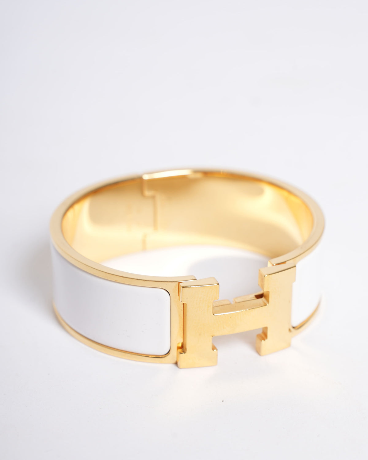 Hermes Clic H Bracelet In White