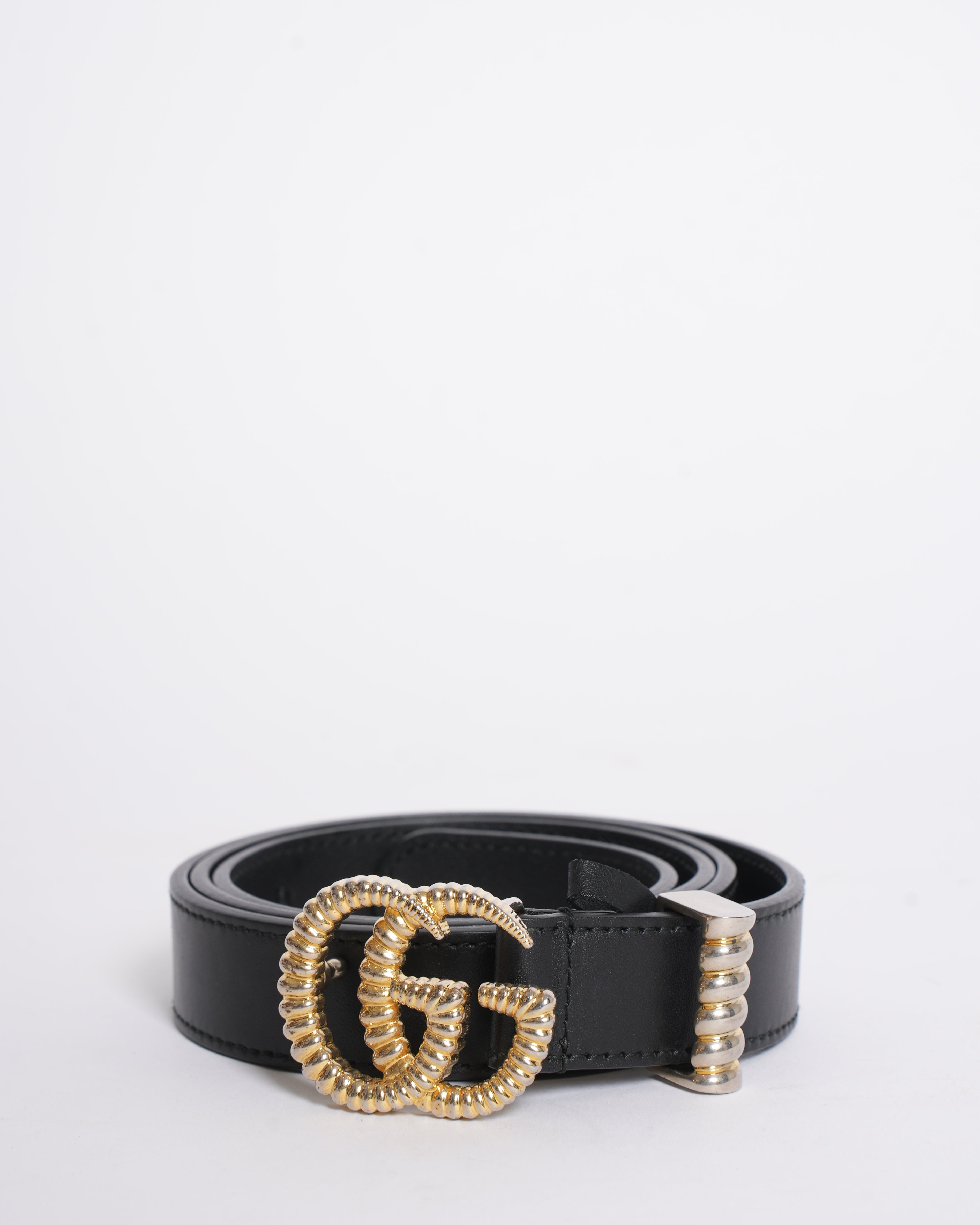 Gucci Torchon Double G Buckle Belt in Black