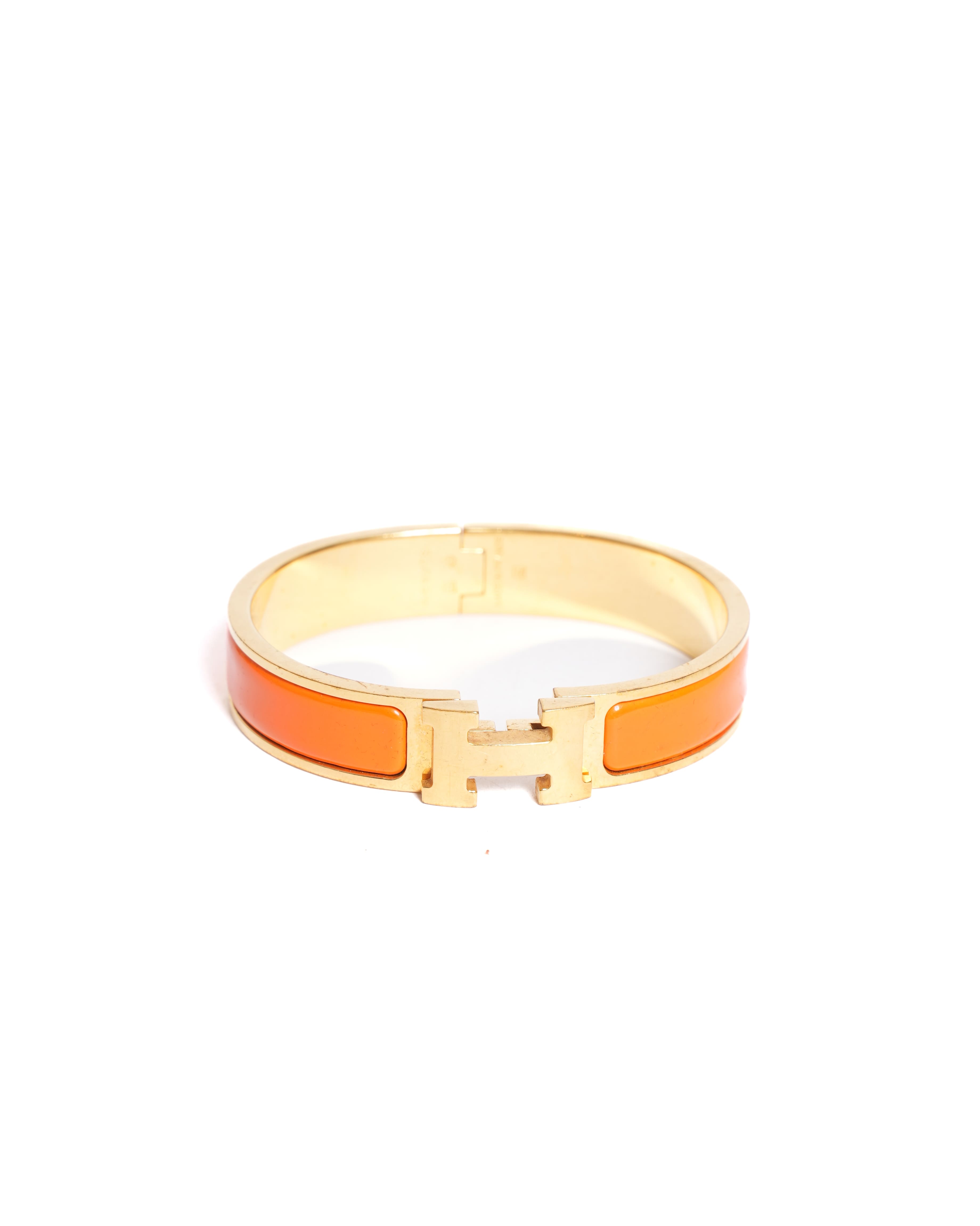 Hermès Clic H Bracelet in Orange