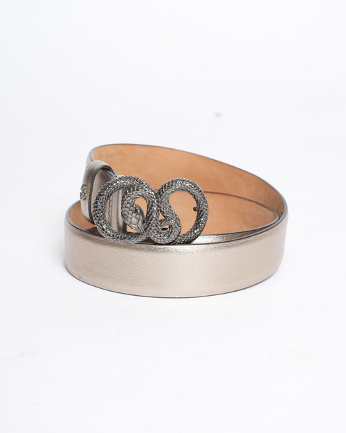 Roberto Cavalli Metallic Snake Buckle Belt