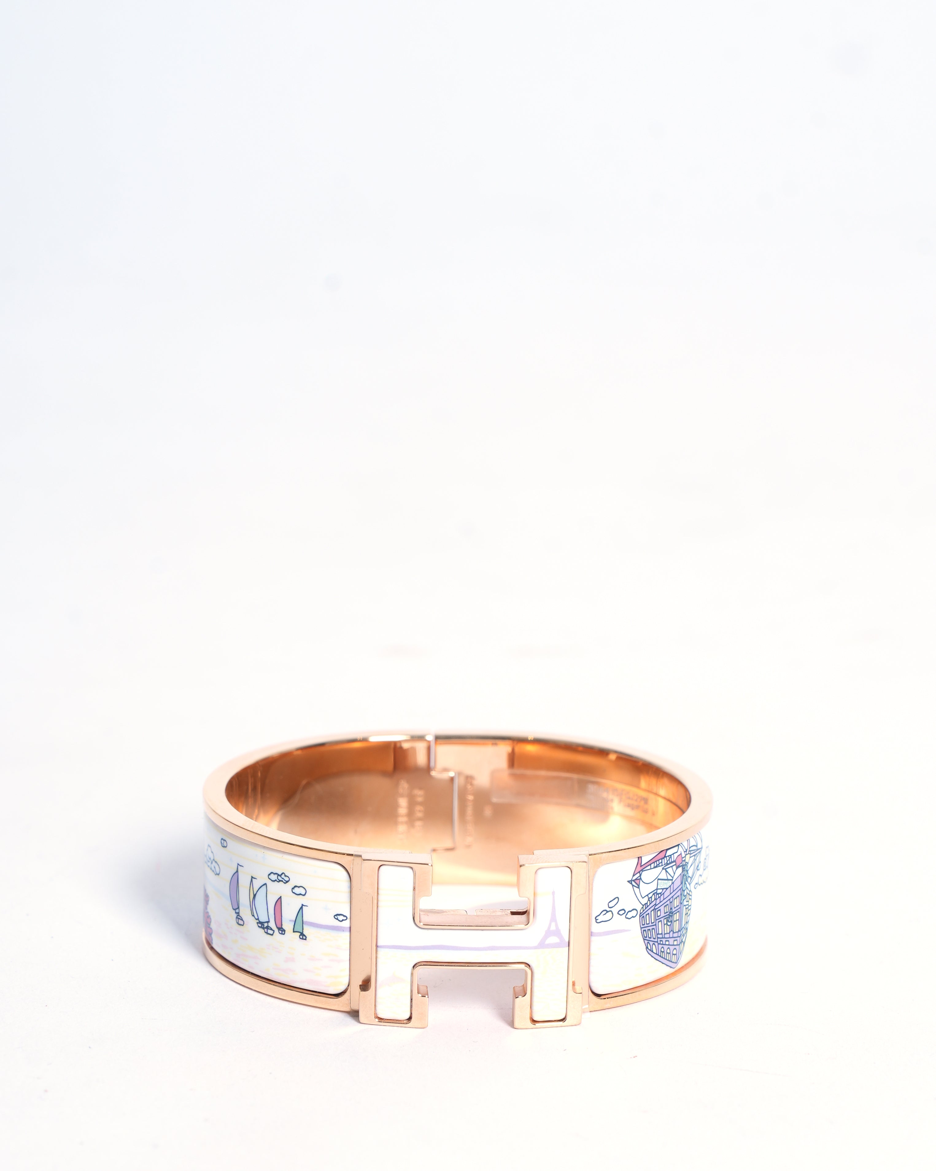 New Hermès Clic Clac H Flagship Bracelet in Jasmin