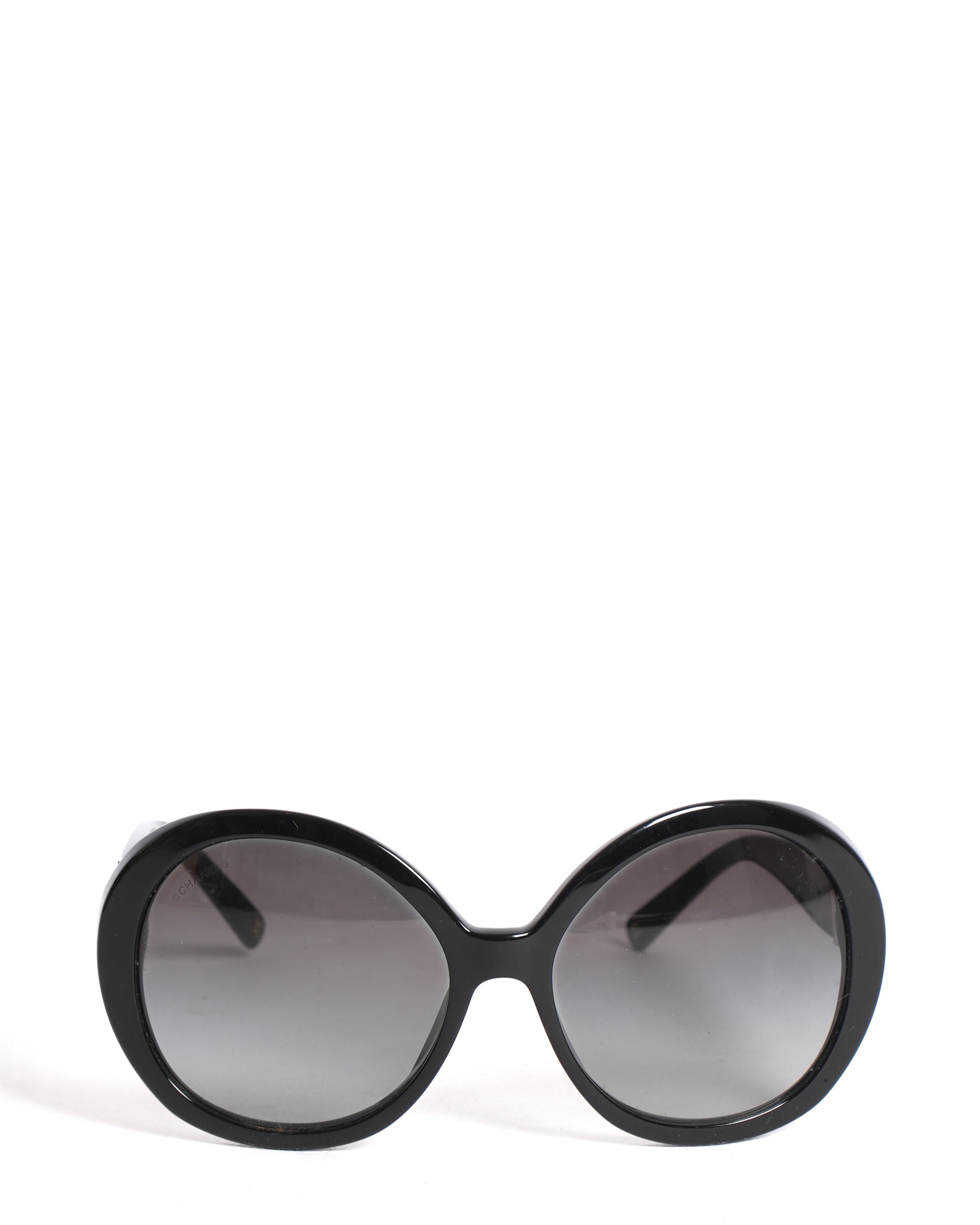 Chanel Round Frame Sunglasses WIth Pearl Detailing On Temple